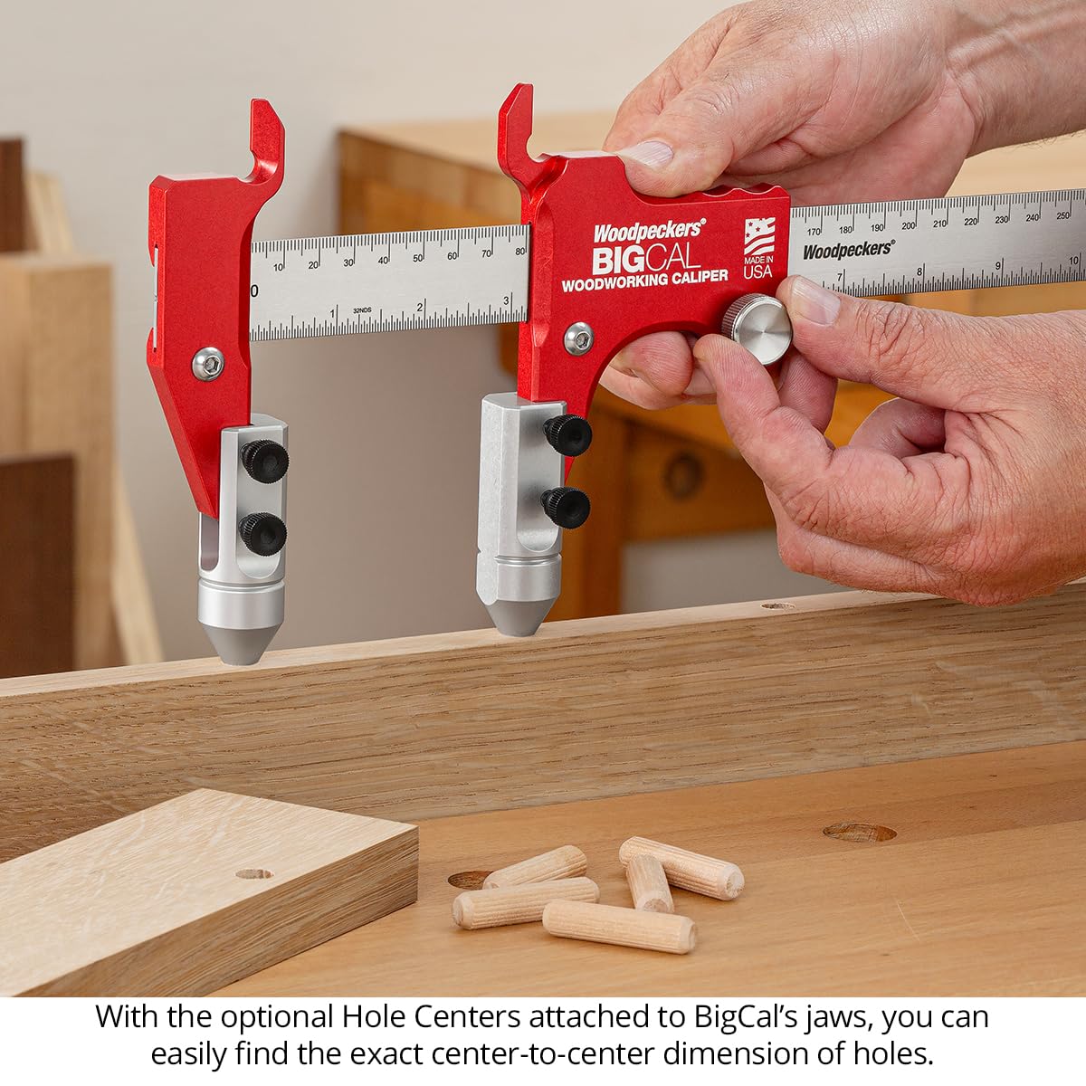 Woodpeckers BigCal Woodworking Calipers Hole Center Attachment Set (2 Pack) - BC-HCA