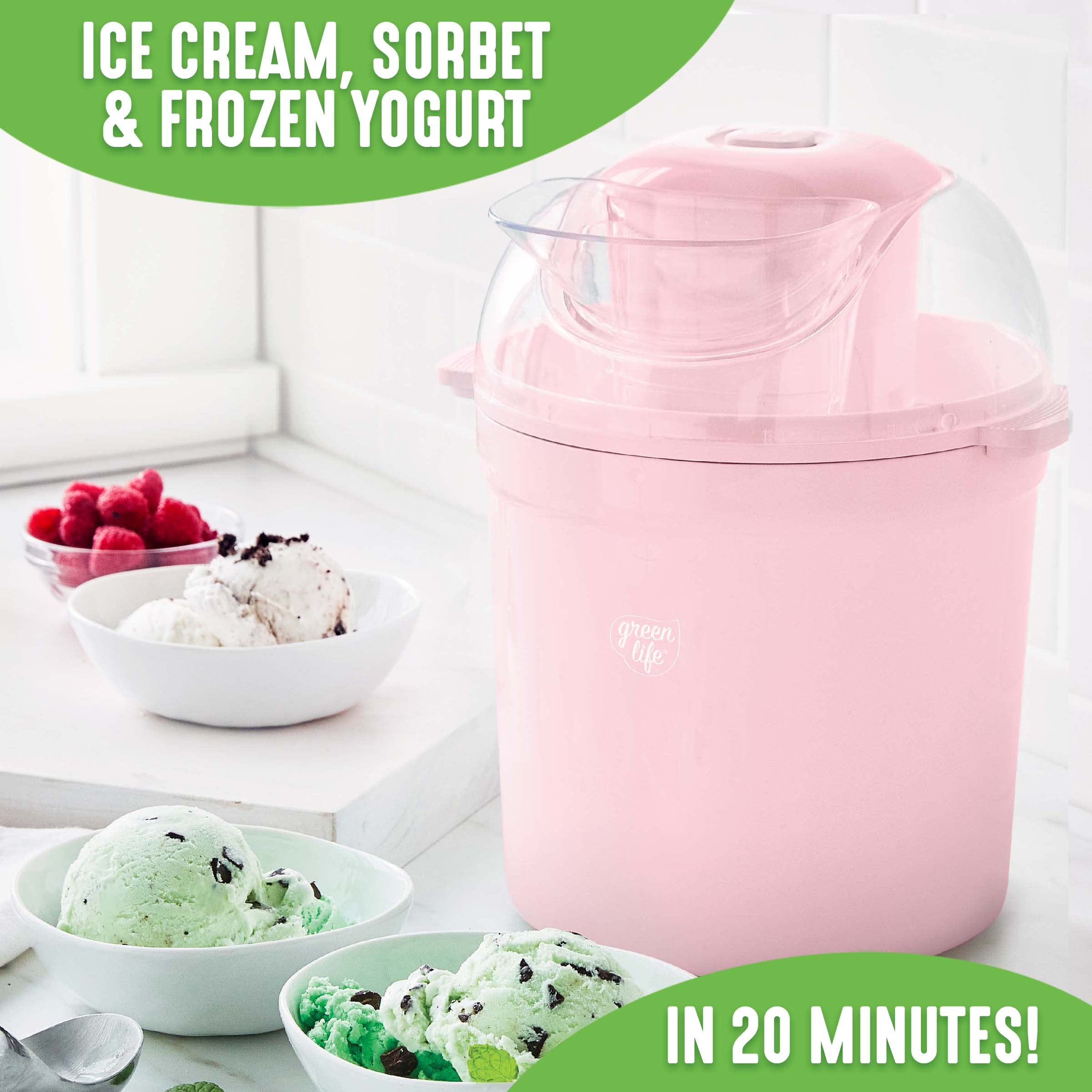 GreenLife 1.5QT Electric Ice Cream, Frozen Yogurt and Sorbet Maker with