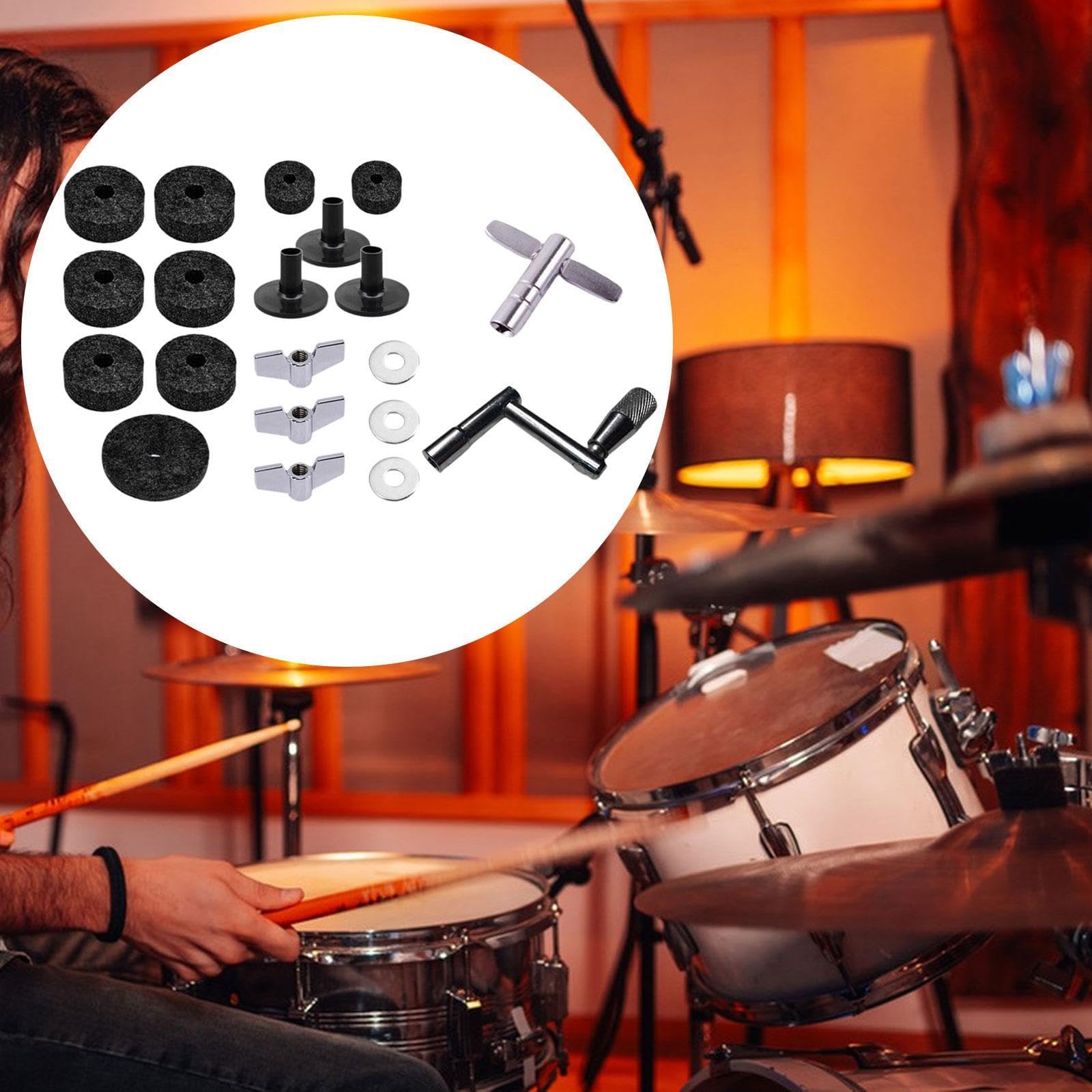 perfeclan 20 -fache Zymbal Filz Waschmaschinen Becken Ersatz Drum Set Drum Ersatzteil, Schwarz