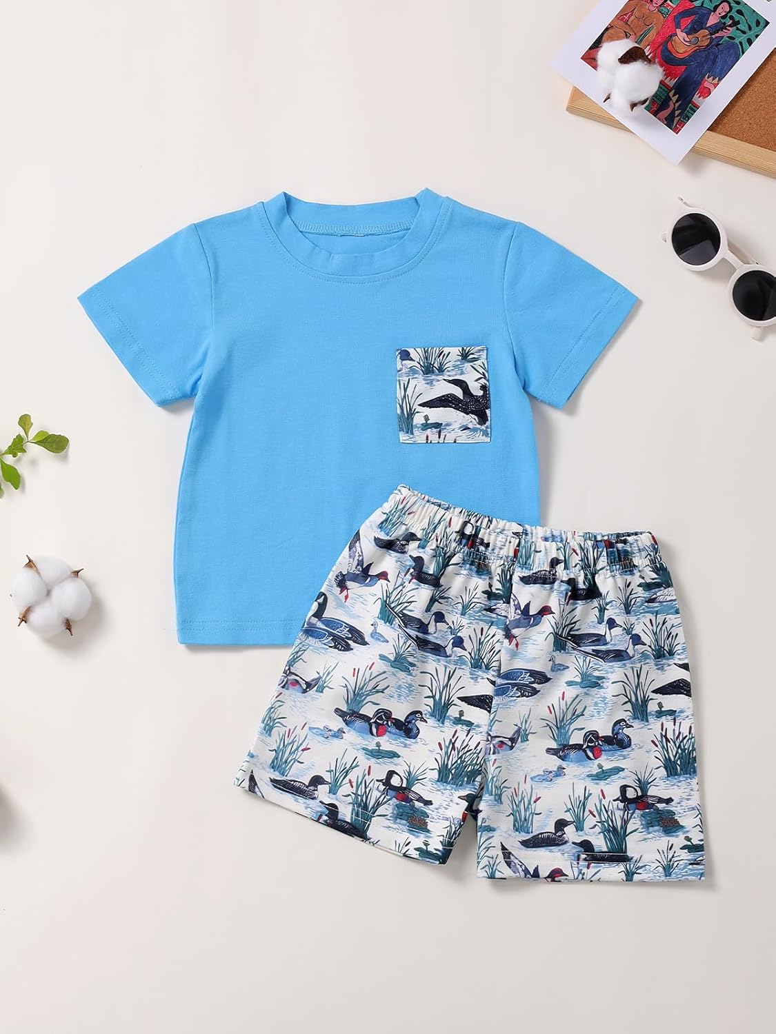 Toddler Boy Clothes Baby Summer Outfit Short Sleeve T-Shirt Tops Camouflage Shorts 2Pcs Clothing Set - Image 2