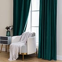 Vista 168 de MIULEE Cortinas de terciopelo de 63 pulgadas de largo, 2 paneles de cortinas opacas de lujo para dormitorio, sala de estar, cortinas de ventana