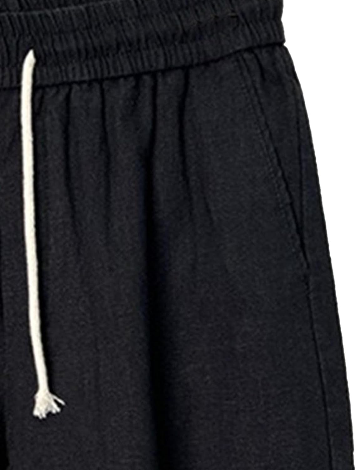 Maiyifu-GJ Linen Shorts for Men Elastic Waist Drawstring Loose Beach Shorts Summer Casual Lightweight Athletic Short Pants