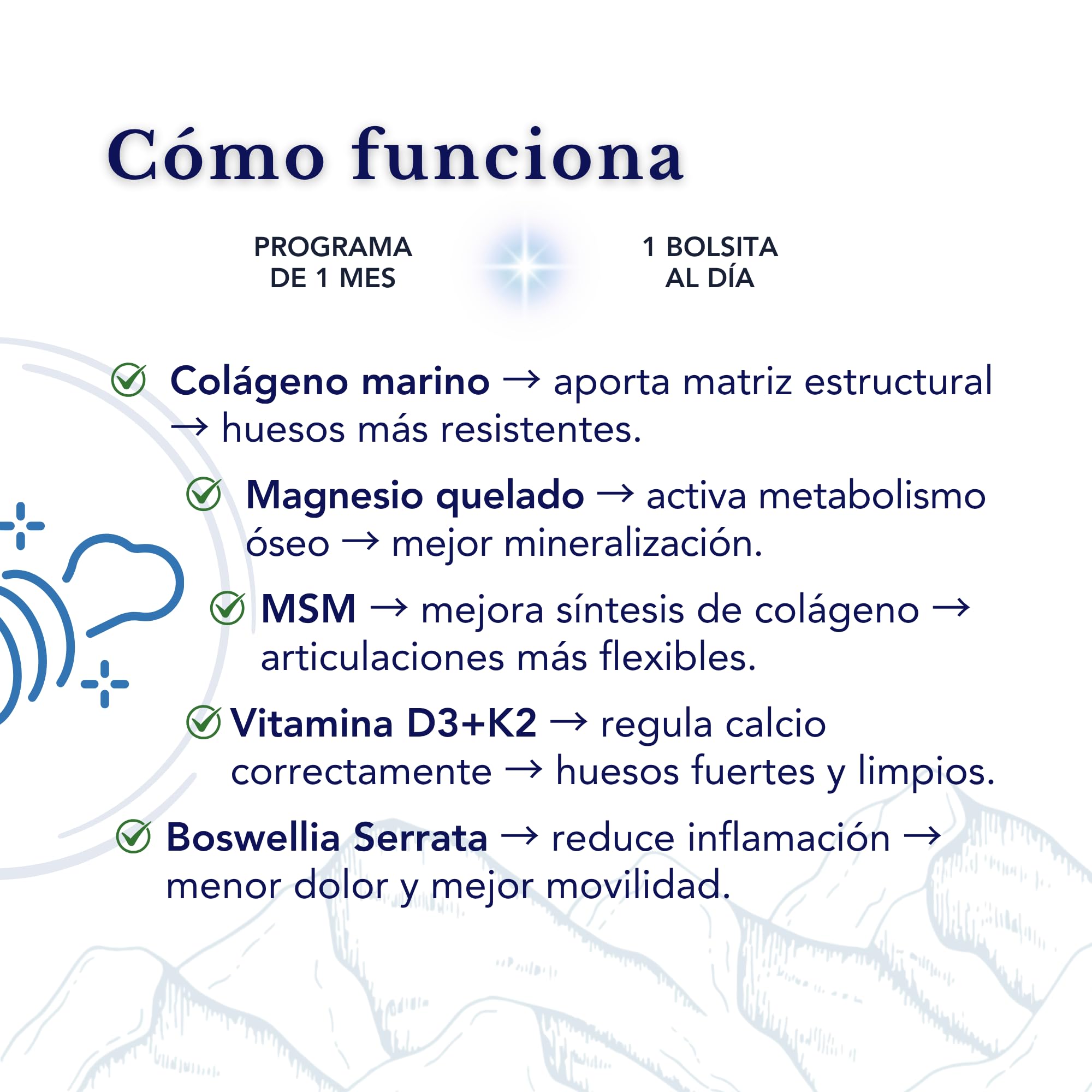 Colágeno Marino con Ácido Hialurónico, Magnesio Quelado, MSM, Boswellia, Vitamina D3 y K2 4000 - SmartAbsorb™ | para la piel, las articulaciones y los huesos | 28 sobres diarios
