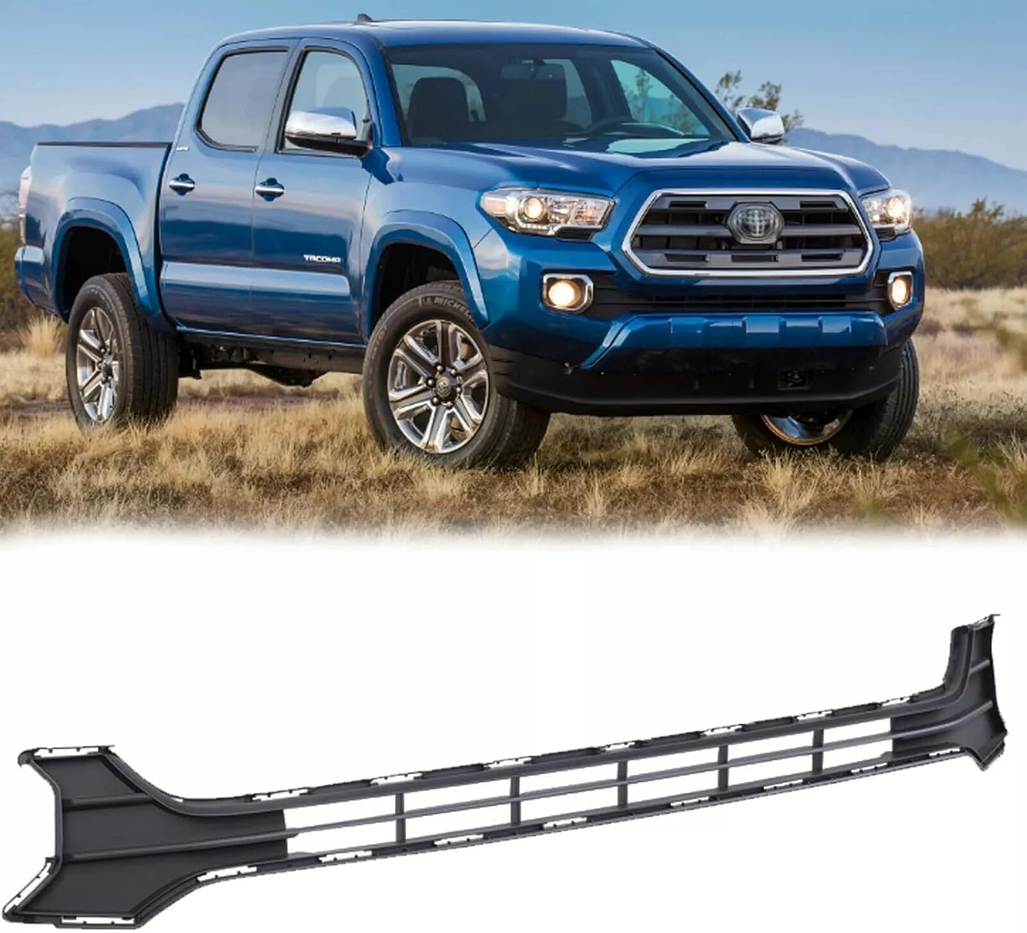 Front Bumper Lower Grille Grill Tacoma Black Grill Compatible with 2016-2023 Toyota Tacoma Pickup 4-Door Replacement For 5311204050 TO1036168