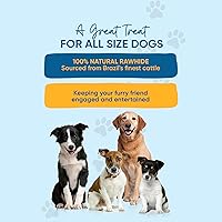 Vista 3 de 123 Treats Huesos masticables de cuero crudo para perros de 3-4 pulgadas (50 unidades) Huesos de perro de cuero crudo de alta calidad Ganado