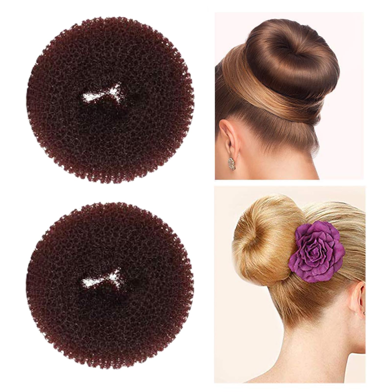 Extra Hair Donut Bun Maker for Kids Ring Style Bun, 4PCS Chignon Hair Small Doughnut Shaper for Short and Thin Hair (Small - Image 3