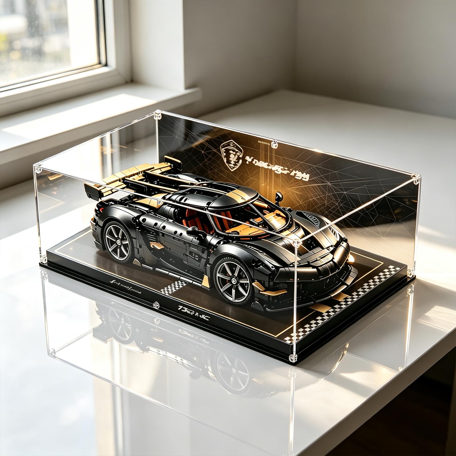Akrylowa witryna kompatybilna z Lego 42232 Koenigsegg (tło B)