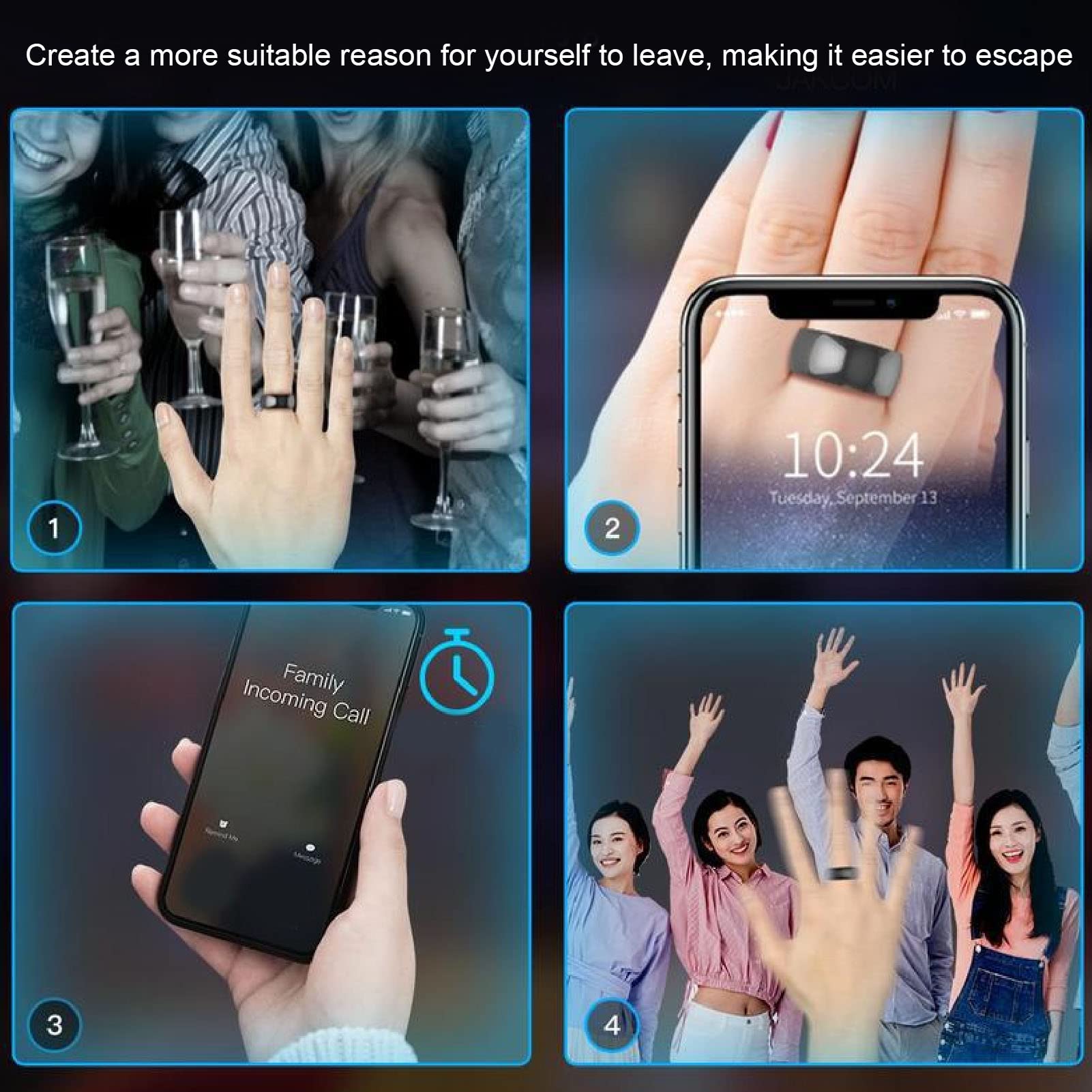 KIMISS R4 Smart Ring, Waterproof Ceramic NFC Ring for &, Advanced Circuit Structure, High Frequency Range, Quick Triggering, Sharing Cloud Information, No Battery Needed.