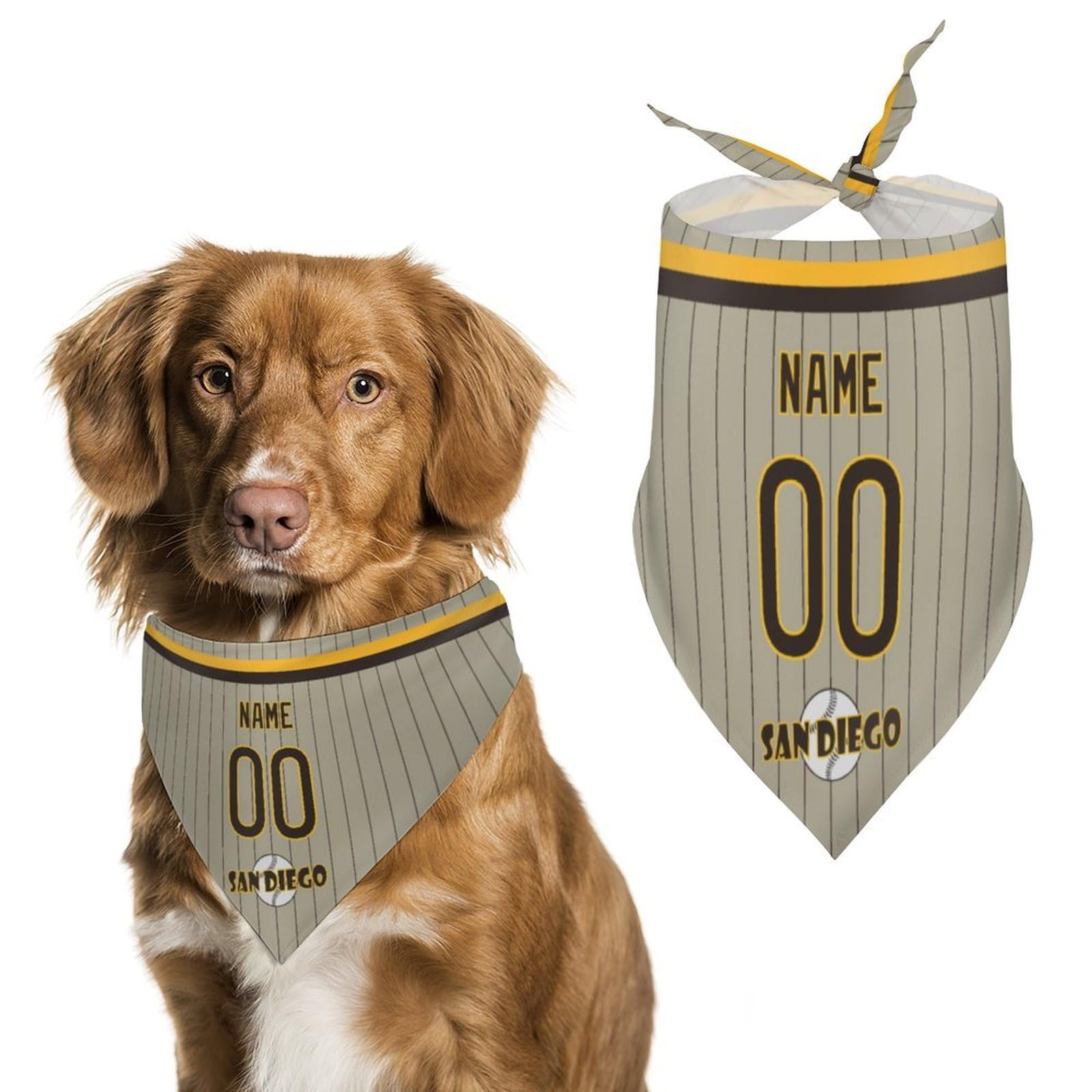San Diego Dog Bandana Pet Gear Pet Apparel Select Any Name Any Number Gifts for Dogs Cats
