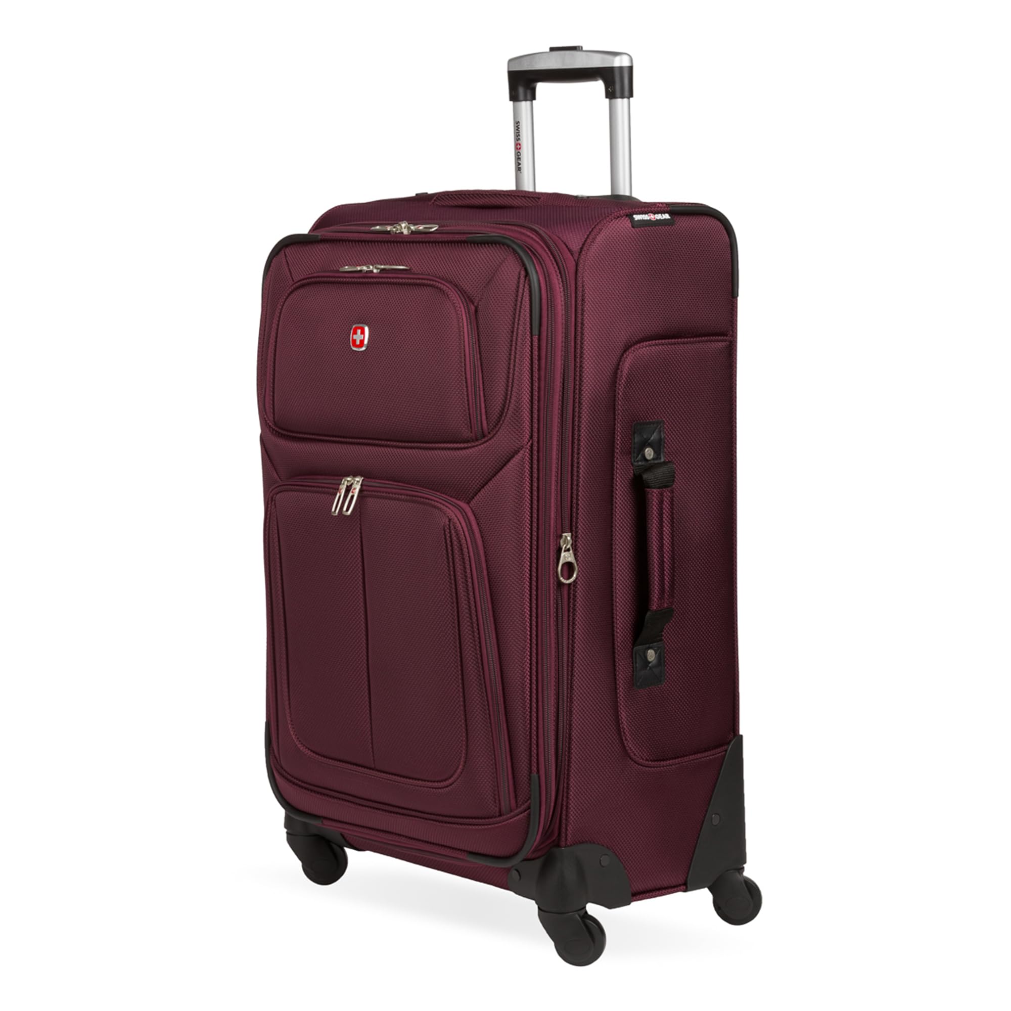 SwissGear Sion Softside Expandable Luggage – Medium Checked Suitcase with 360 Degree Wheels & Retractable Handle – 25 Inch, Perfect for 1-7 Night