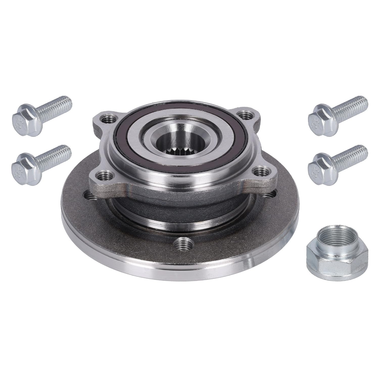 febi bilstein 37106 kit cuscinetto ruota con mozzo ruota, anello impulsi ABS e materiale di montaggio, 1 unità
