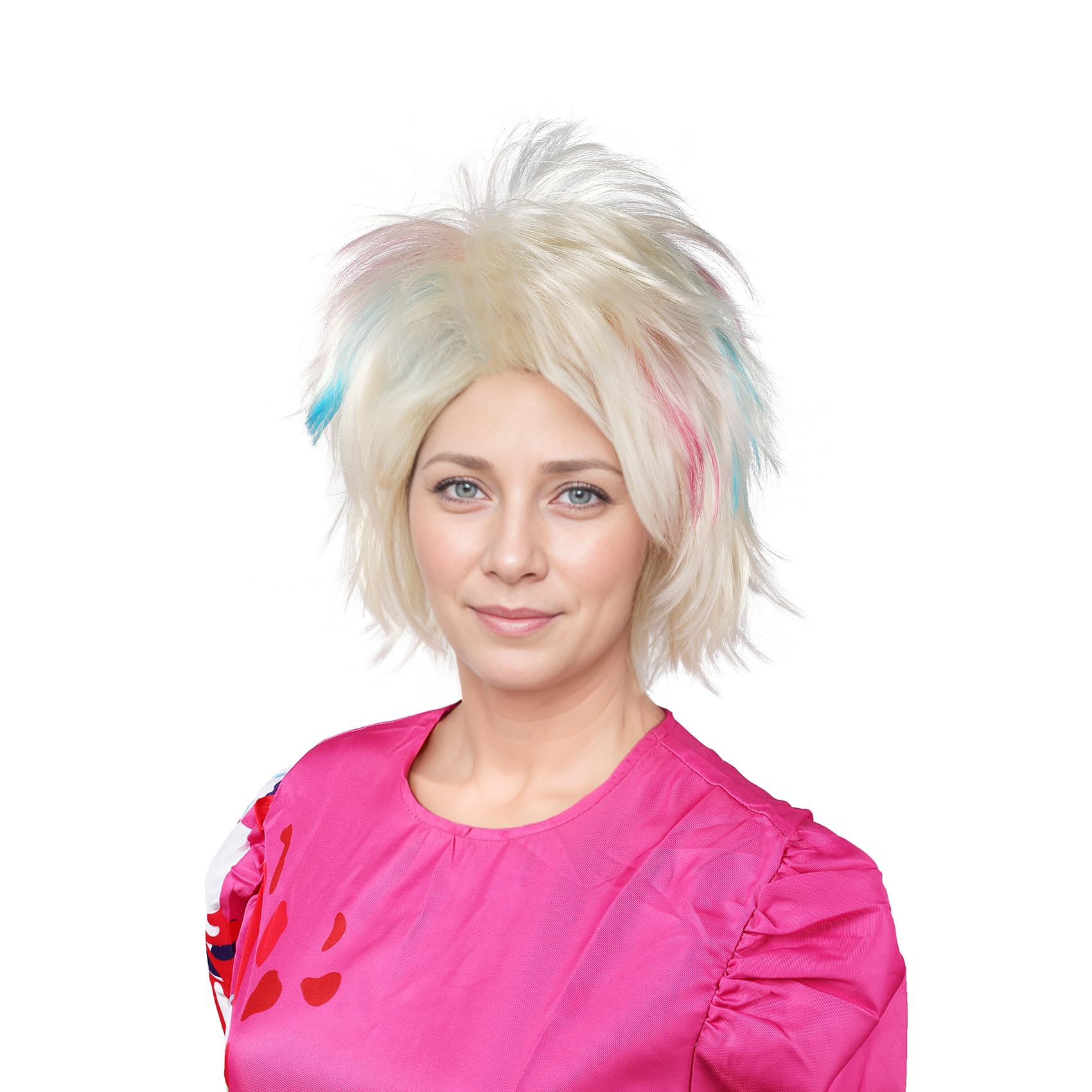 Kurze blonde Perücke für Cosplay, seltsame Perücke, Halloween-Kostüm für Erwachsene, Perücken für Frauen