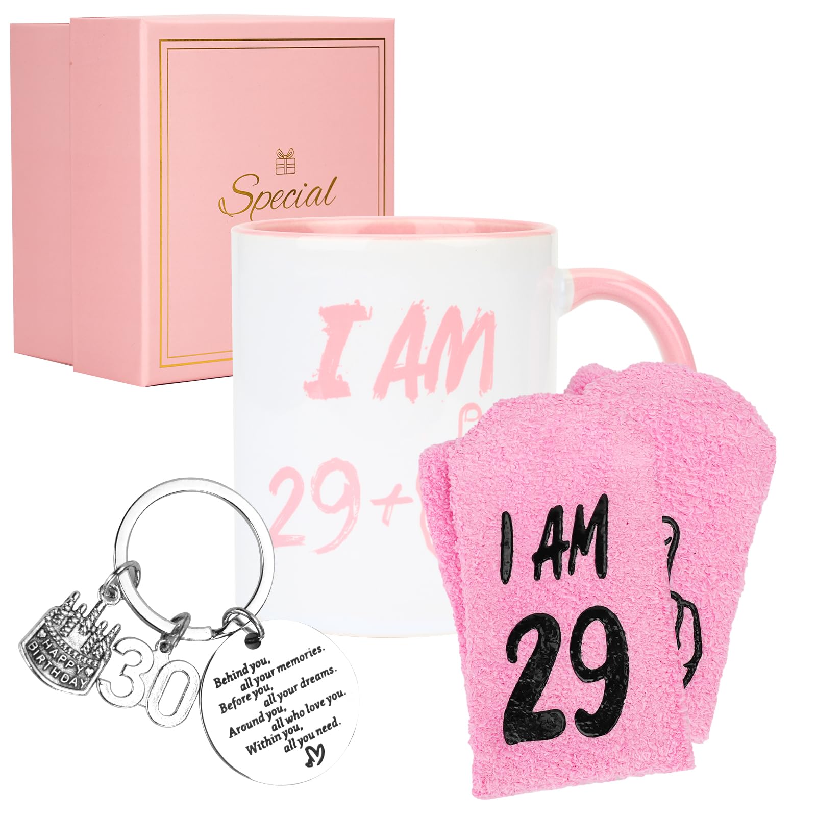 JOONYOEE Funny 30th Birthday Gifts for Women, 11 oz Coffee Mug Gifts Set for 30 Year Old Sister, Best Friend, Wife, 30th Birthday Presents Ideas for Her, Ladies