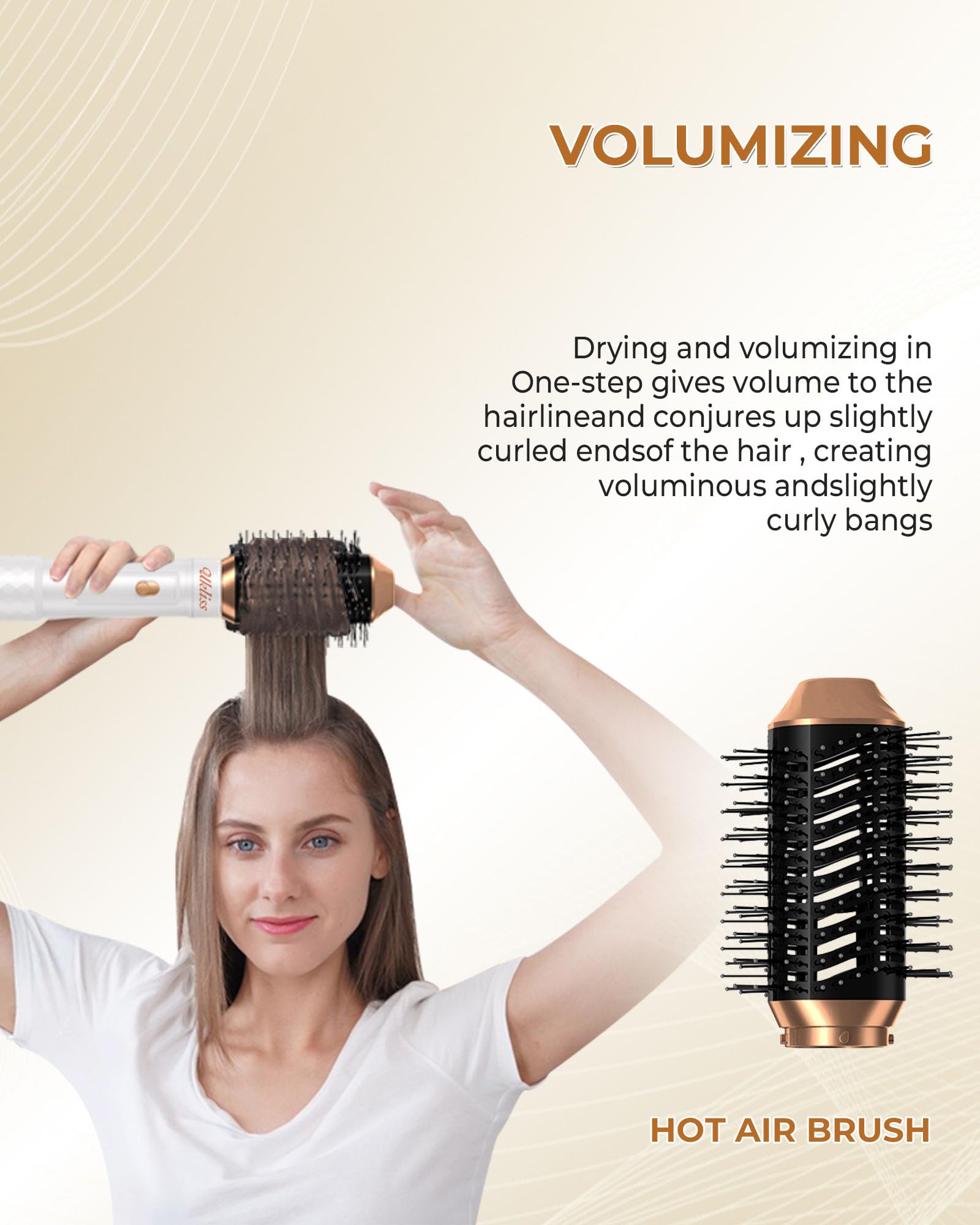 UKLISS 6 in 1 Hairstyler & Haartrockner Set mit Warmluft Lockenbürste, Rundbürstenföhn, Pro Weiß