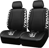 Vista 29 de CAR PASS - Juego de fundas de asiento para auto, cuero sintético impermeable con diamantes de imitación brillantes, para interior, universal, tiras