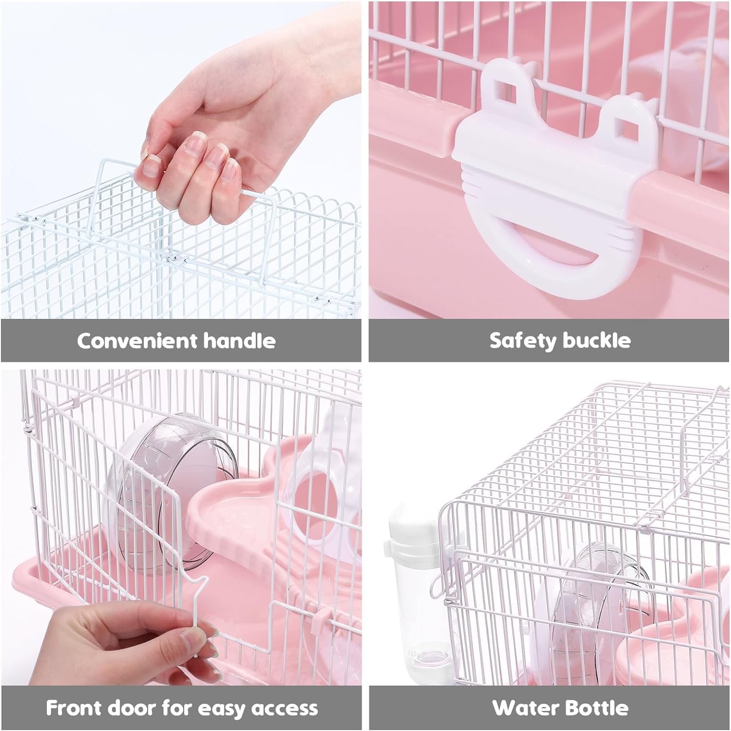 TsoLay Jaula para hámster de 2 Capas, hábitat para hámster con Ruedas de Ejercicio para Correr, Botella de Agua y Juguetes para hámster, jerbos y conejitos