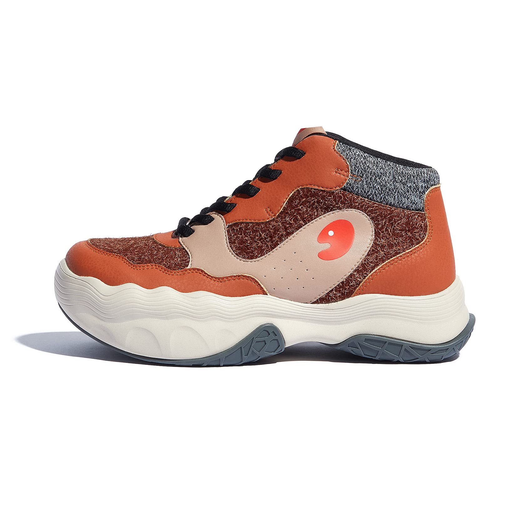 UIN Women's Chunky Platform Hiking Boot Walking Casual Comfortable Art Painted Travel Sneaker Catalonia ? Reddish Brown (9)