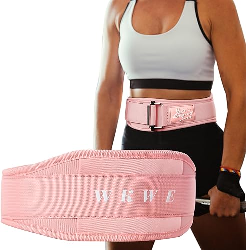 Cinturón de elevación para mujer (4 pulgadas de ancho) cinturón de levantamiento de pesas autobloqueante para mujer, gimnasio, entrenamiento