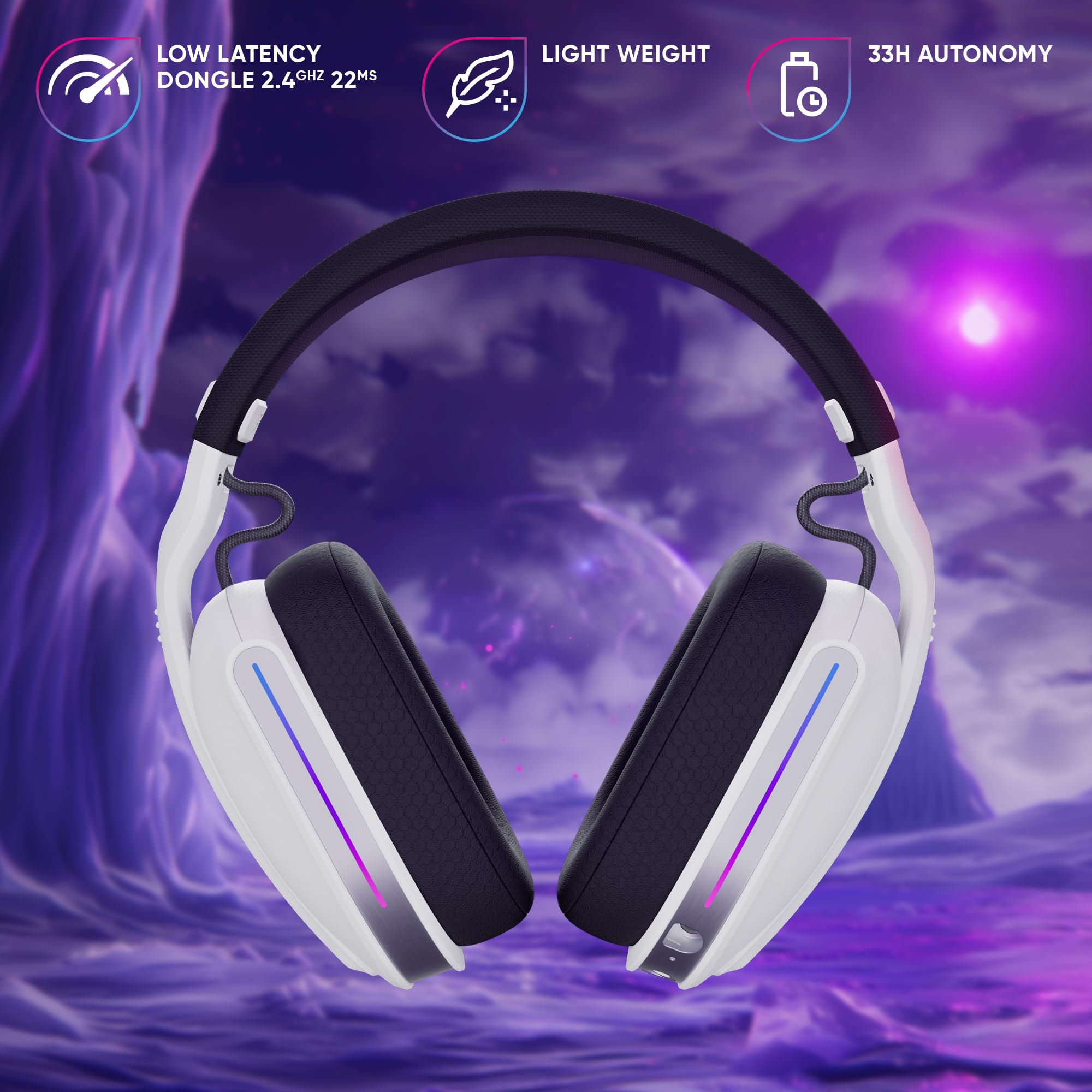 Polaris Wireless Gaming Headset Celestial White
