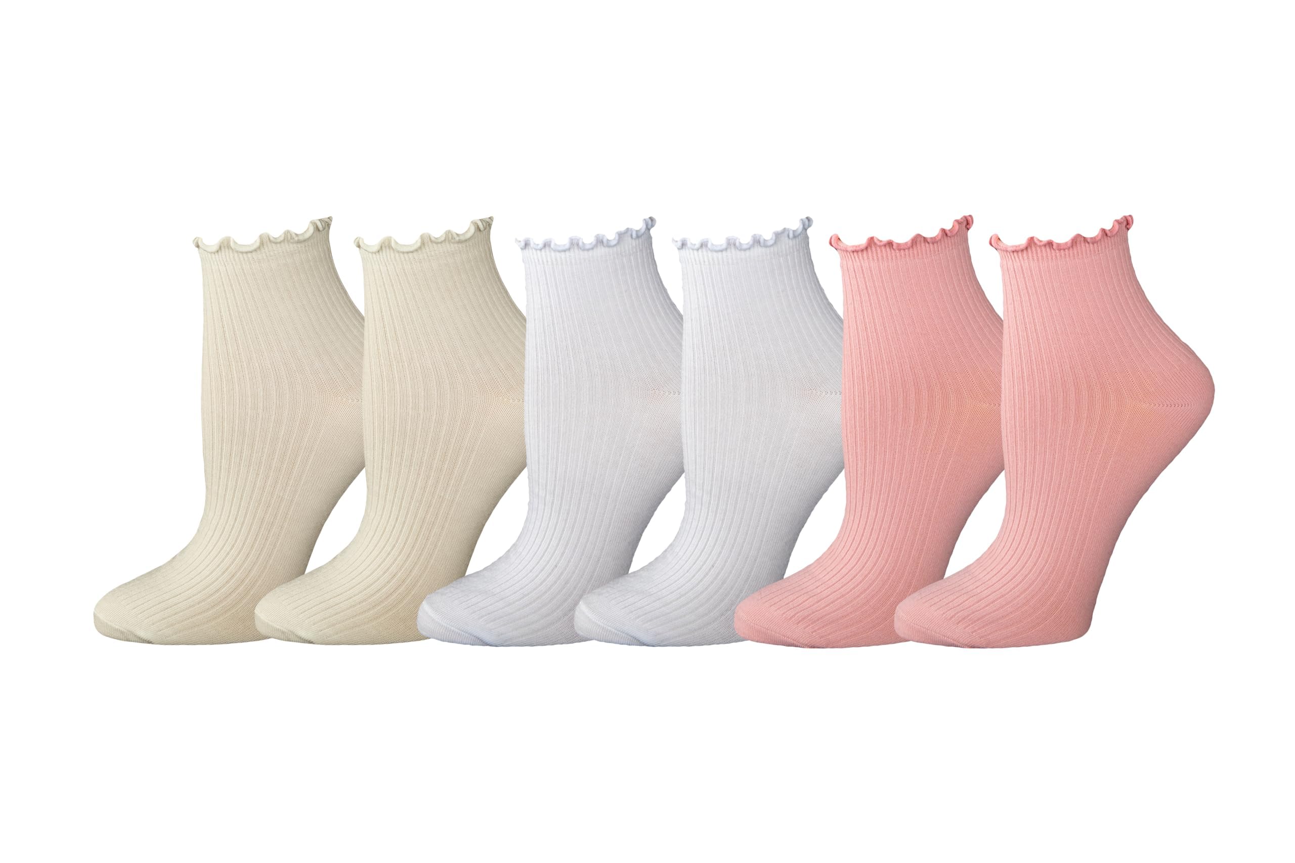 Amazon Essentials Damen Knöchelsocken mit gekräuseltem Rand
