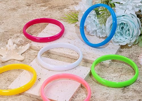 Miniatura 3 de Pulseras de resina, 6 unidades, estilo retro, color caramelo, de los años 80 y 90, para fiestas de disfraces, pulseras de juguete, anillos de