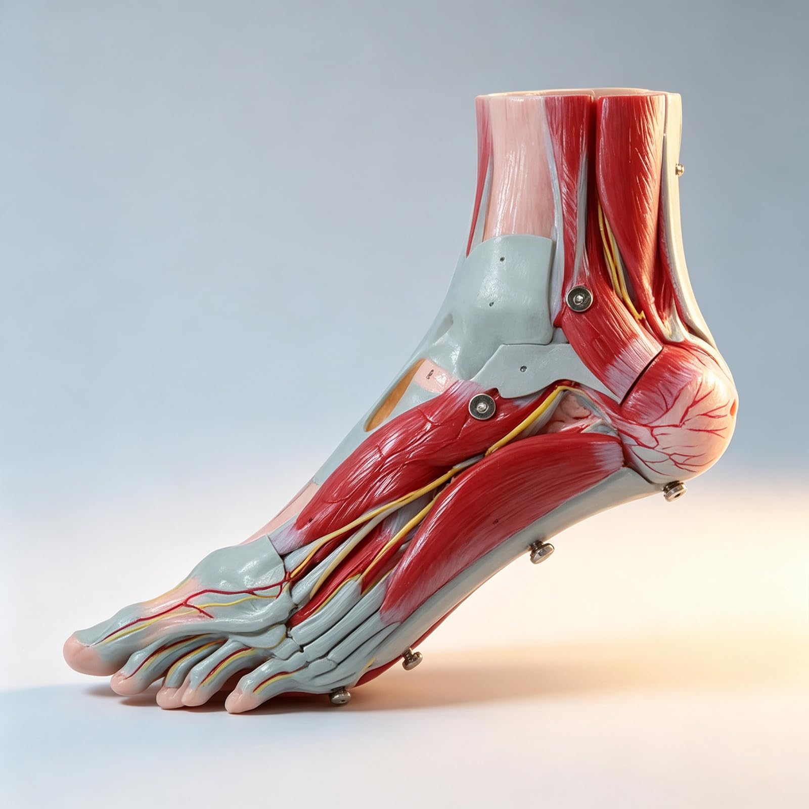 Modelo Anatómico del Pie, Modelo Anatómico del Pie Humano Natural De Gran Tamaño con 9 Partes Y 52 Signos Digitales, Exhibición Didáctica De Músculos Y Ligamentos del Pie.