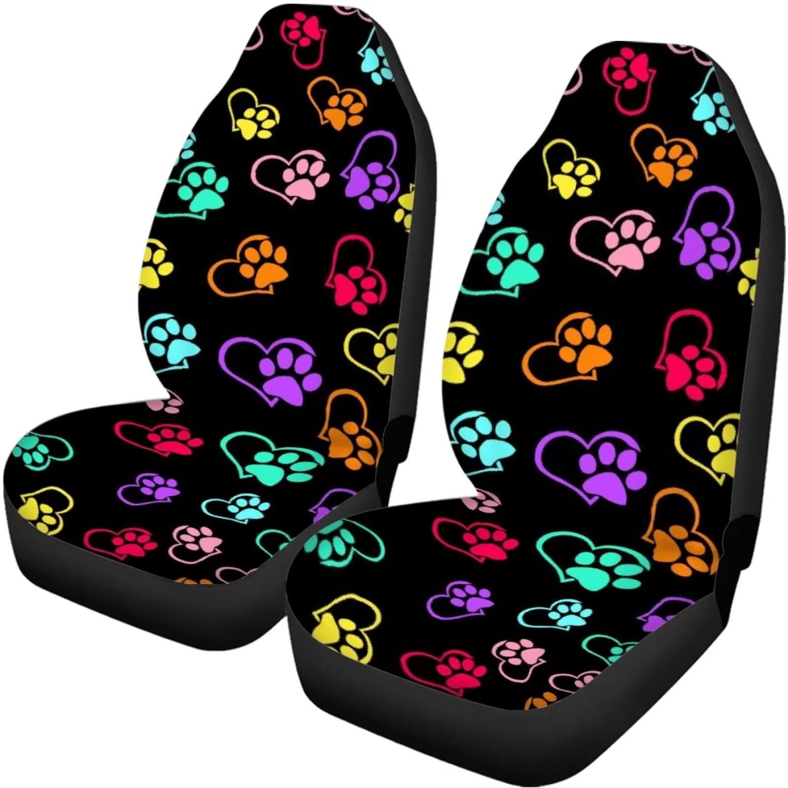Showudesigns Universal Car Seat Cover Full Set Flower Bee Print Front Seat Covers 2 pc Protector Car Mat Covers, Fit Most Vehicle, Cars, Sedan, Truck, SUV, Van Yellow — view 31