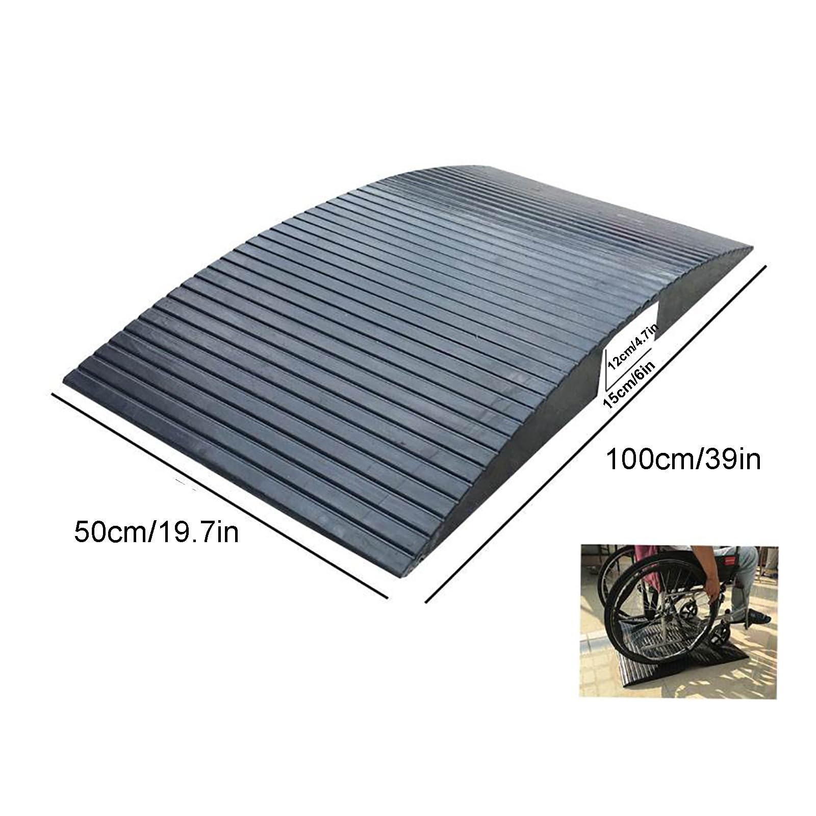 Rampas para Silla de Ruedas para Umbral de Puerta Rampa Estable para Silla de Ruedas en Casa Escalones para Sillas de Ruedas Scooters Andadores y Sillas de Ruedas Eléctricas(50x100cm)