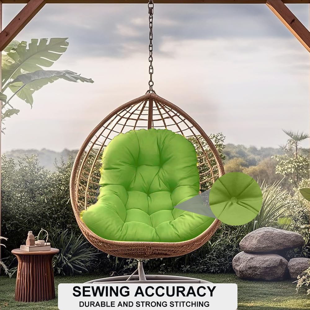Hängesessel Kissen Outdoor, Dickes Polster für Hängesessel und Hängekorb, wasserabweisendes Sitzkissen mit weicher PP-Füllung für Garten, Balkon, Terrasse,Dark Gray