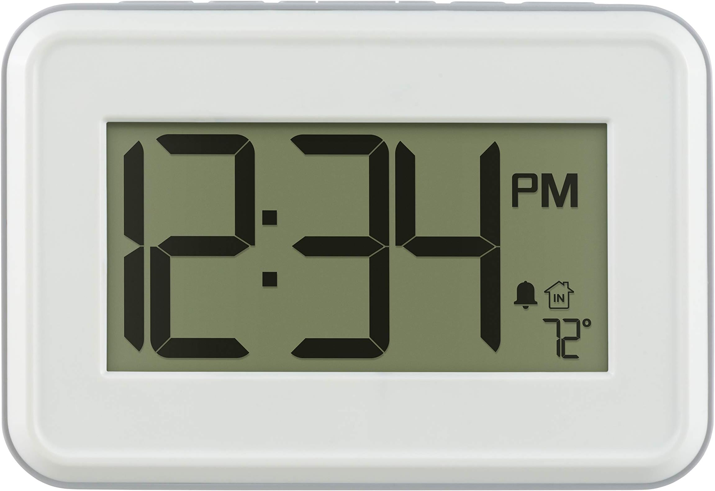 513-113W Digital White Wall Clock with Temperature & Countdown Timer