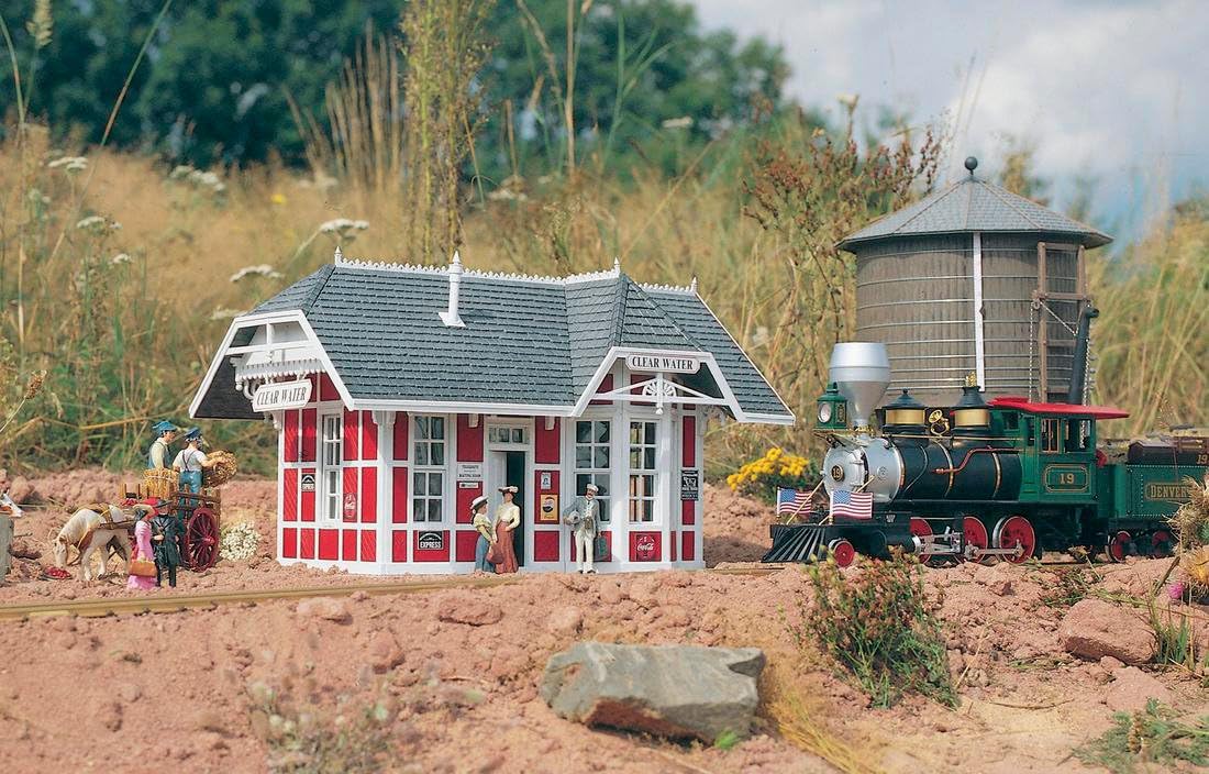 Amazon.com: Piko G Scale Model Train Buildings - Clear Water Station ...