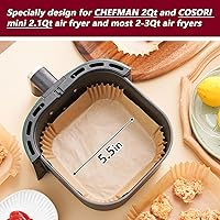Vista 2 de Revestimientos para freidora de aire CHEFMAN de 2 cuartos de galón, mini forros para freidora de aire desechables para freidora de aire para Cosori