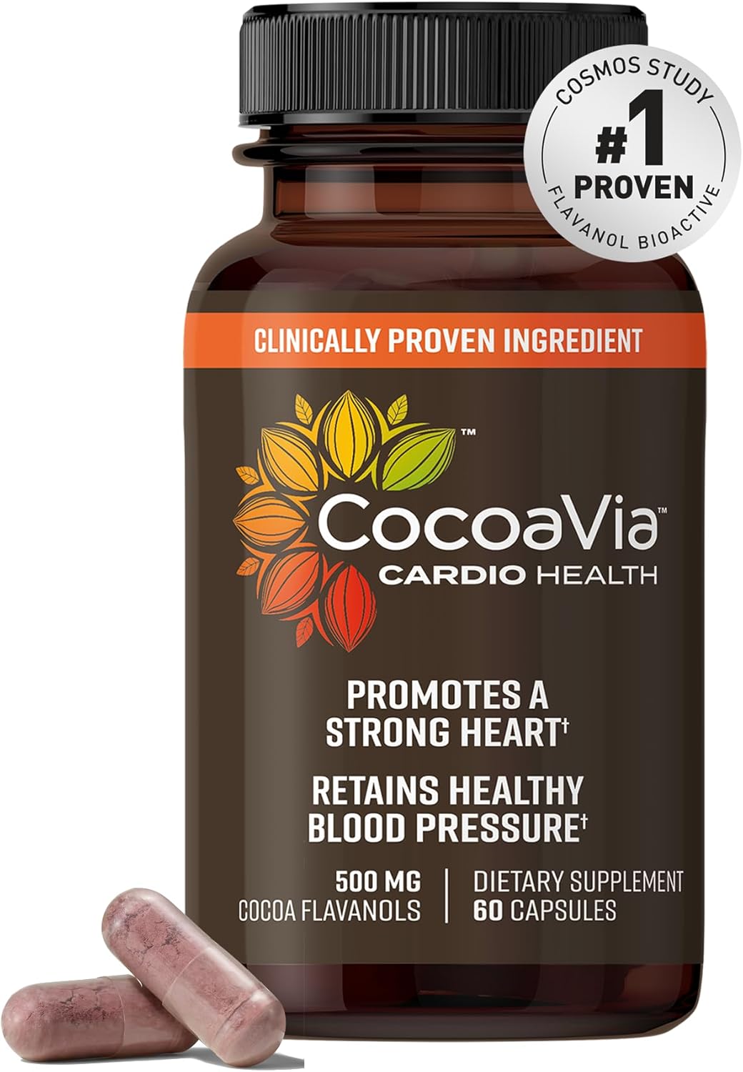 CocoaVia Cardio Health Supplement, 30 Day, 500mg Cocoa Flavanols