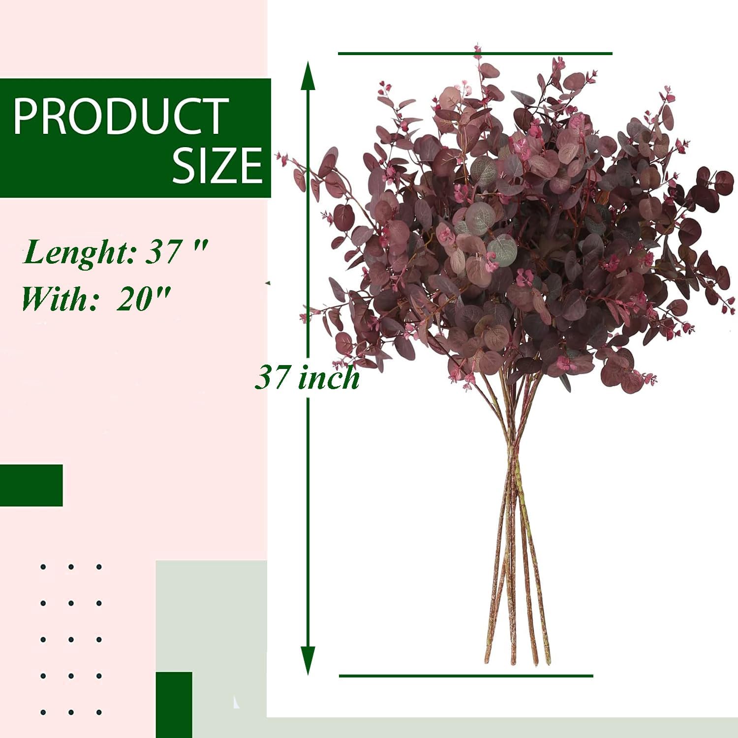 3Pcs Eucalyptus Stems Fall Greenery Stems 30" Artificial Silk Greenery Leaves for DIY Wedding Arch Bouquet Filler Table Centerpieces Home Indoor Decor