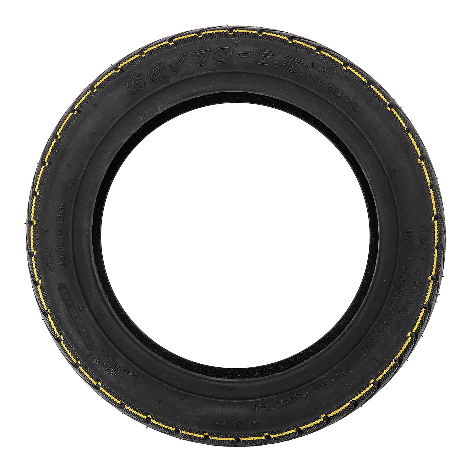 60/70-6,5 Pneu Tubeless avec Valve pour Segway Ninebot Max G30 / G30E / G30LP, pour Xiaomi 5/5 Pro/5 Max Trottinettes électriques, 10 Pouce Pneu Sous Vide (2 Pièces)