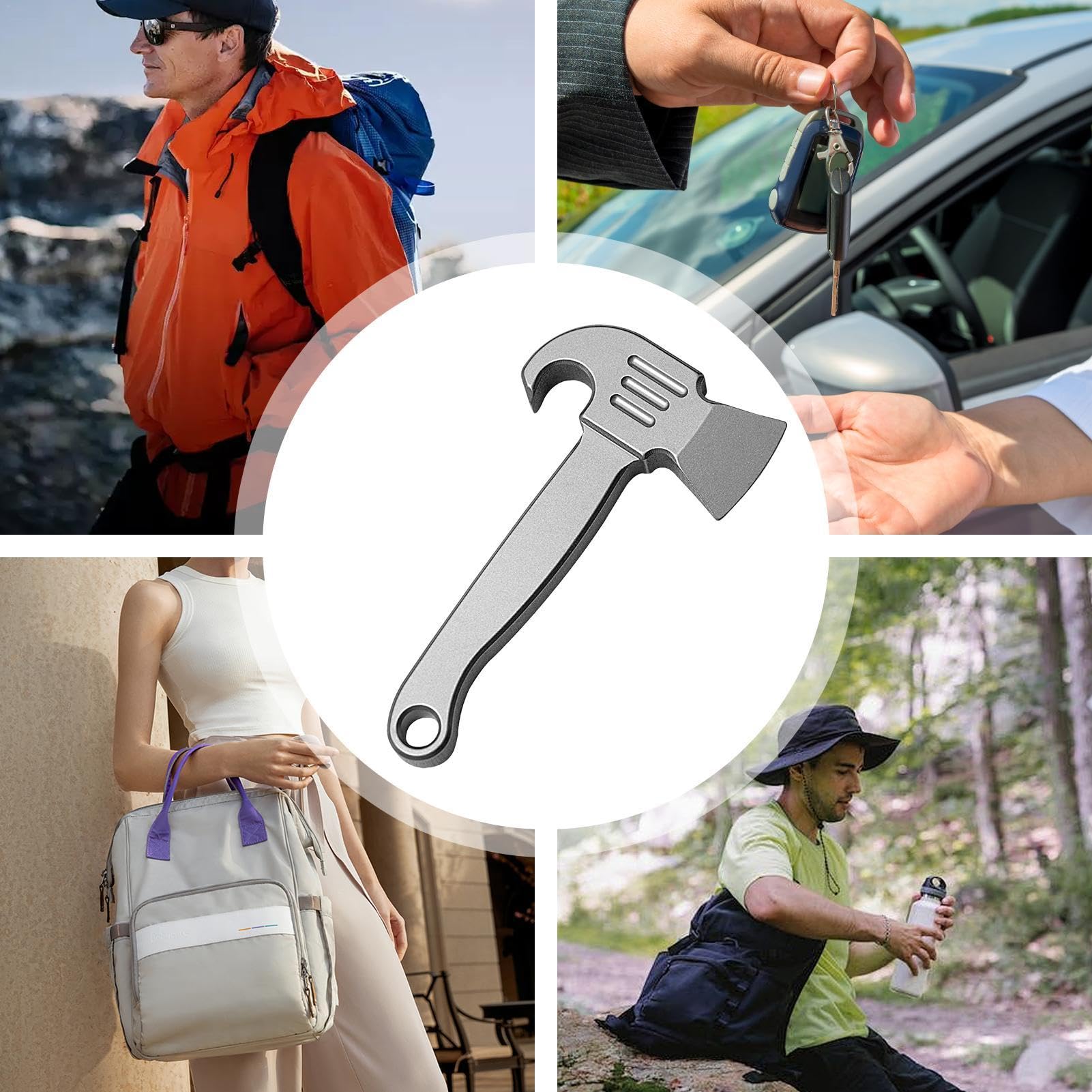 Hache de camping en titane, outil de hache de poche - Pendentif ouvre-bouteille de hachette de poche | Petite hachette de poche multifonctionnelle en de titane pour Noël