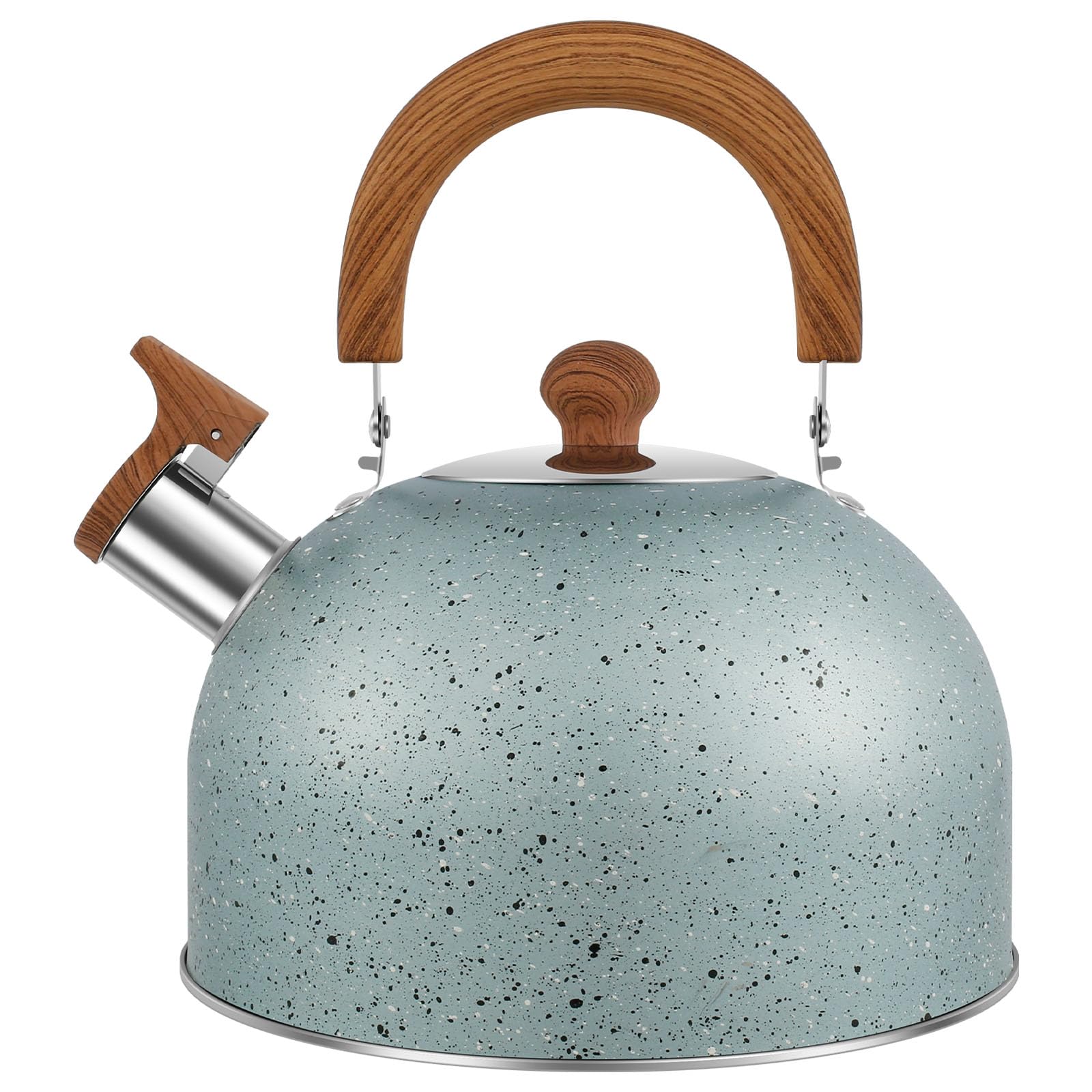 ?Whistling Tea Kettle for Stovetop, 2.6 Quart Stainless Steel Teapot with Stay Cool Handle, Fast Boiling Tea Pot Large Capacity Teapot Stovetop Water Boiler Tea Kettle for Home Kitchen(Blue)