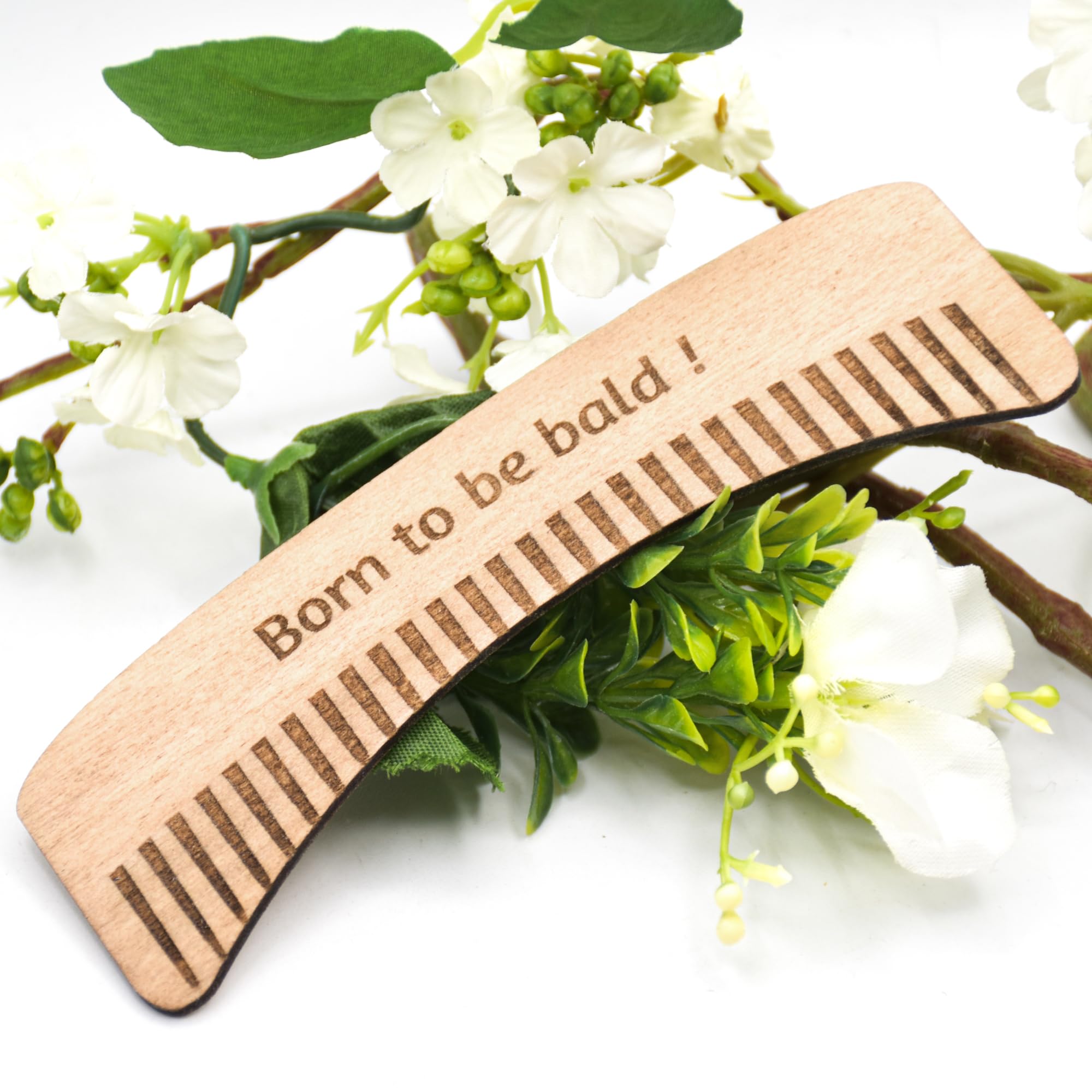 Petit peigne pour chauve en bois personnalisé, prénom personnalisé et phrase personnalisable, idée cadeau chauve, blague à offrir pour un anniversaire, ami, proche