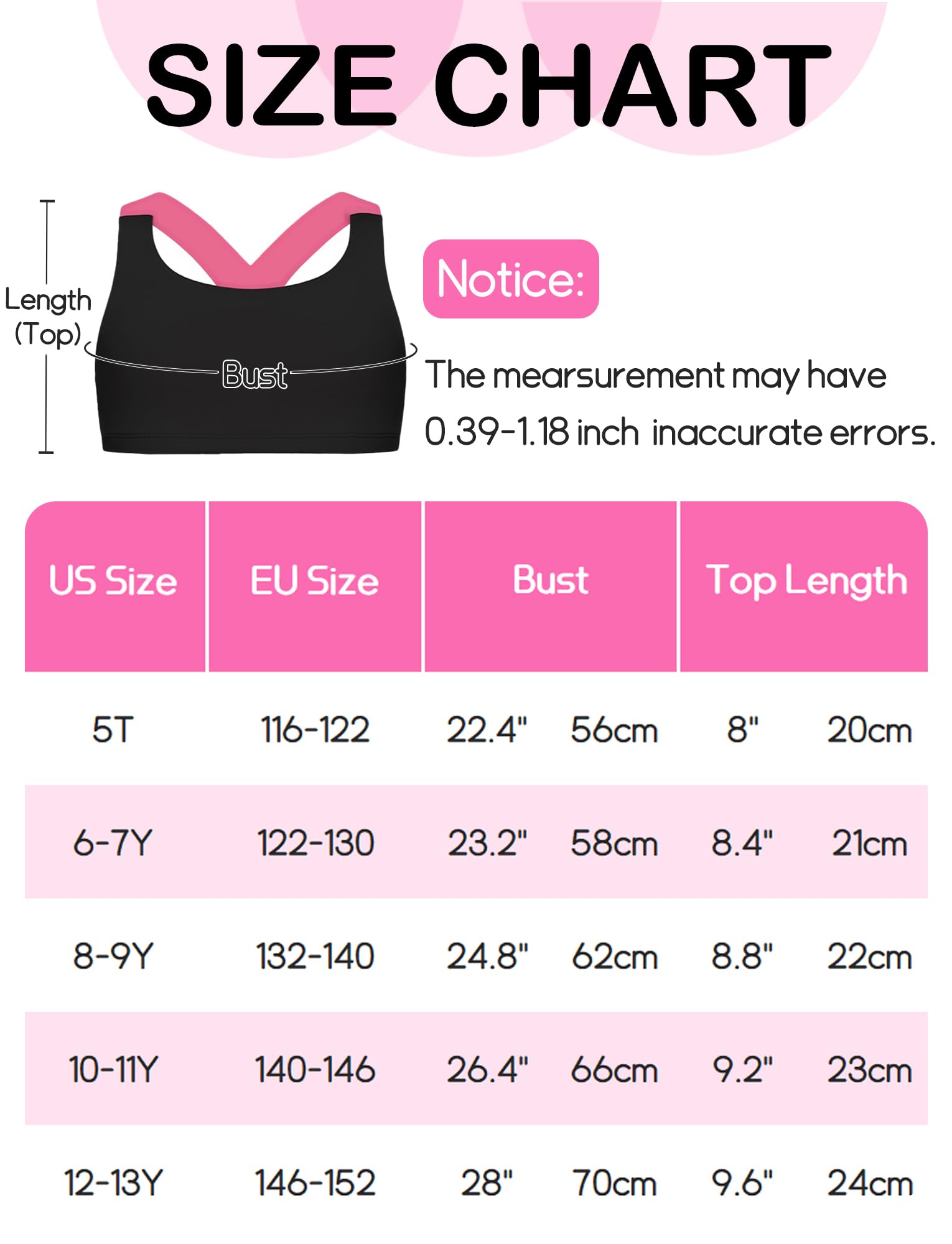 SEAUR Sport Bustier Mädchen Fitness Bralette Yoga BH Crossover Kinder Crop Tank Top Schnell Trocknend 2er 5-13 Jahre