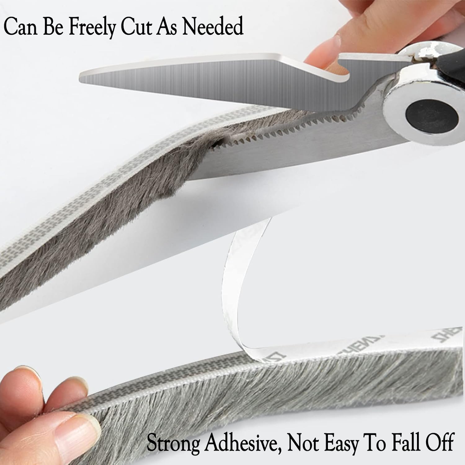 Grey Window Weather Seal Strip, Weather Stripping Brush for Sliding Windows/Doors Frame Side,1roll,Total Length 16.4ft(5m),Width 0.3inch(9mm),Thick 0.2inch(5mm)