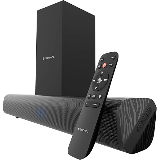 ZEBRONICS 90 Watts Compact Soundbar Home Theatre Dual Driver