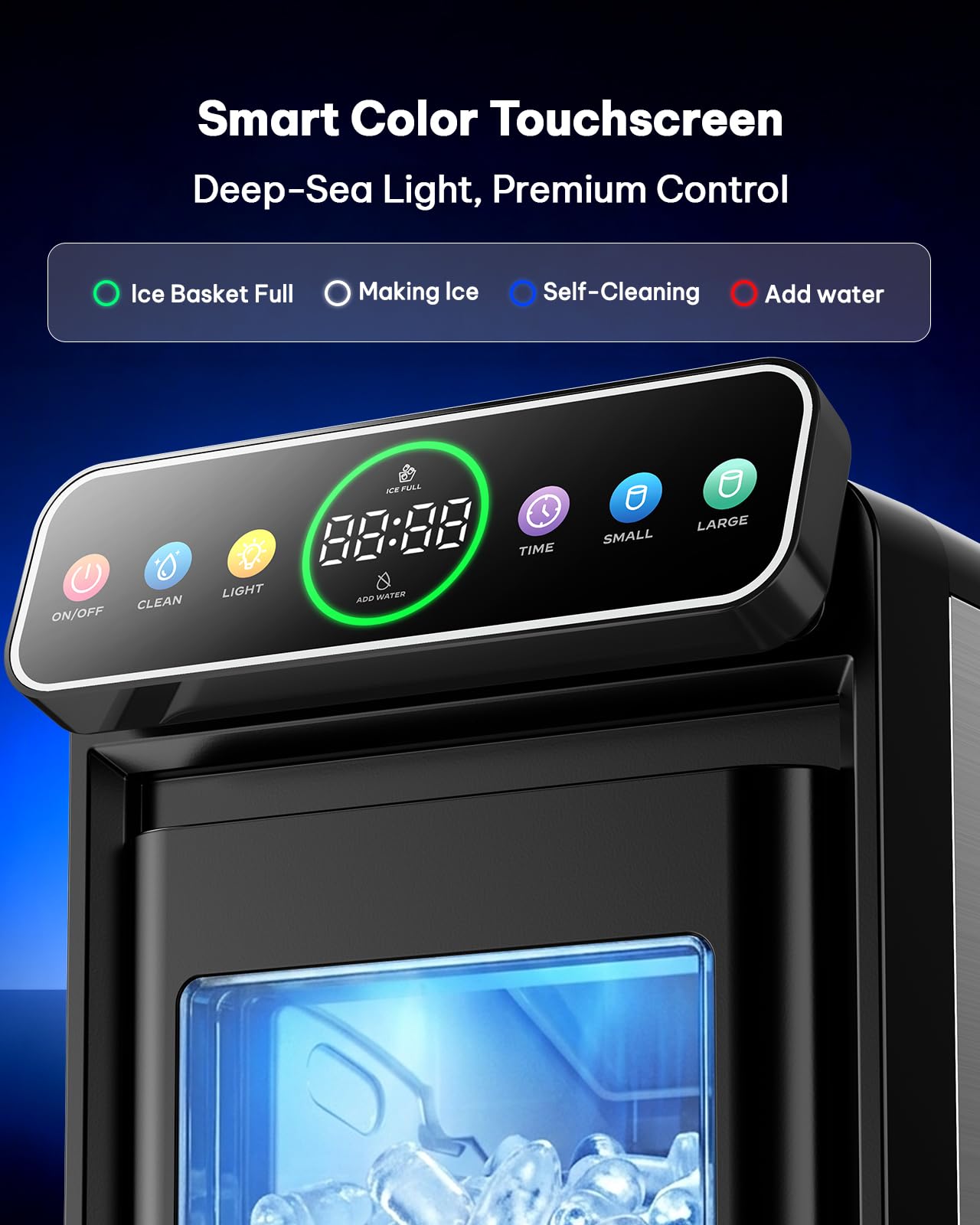 Silonn Portable Ice Maker Countertop, Self-Cleaning Ice Machine with Carry Handle, Includes Basket & Scoop, Produces 9 Ice Cubes in 6 Minutes, 12KG Daily Capacity, Ideal for Home Camping and RVs view 2
