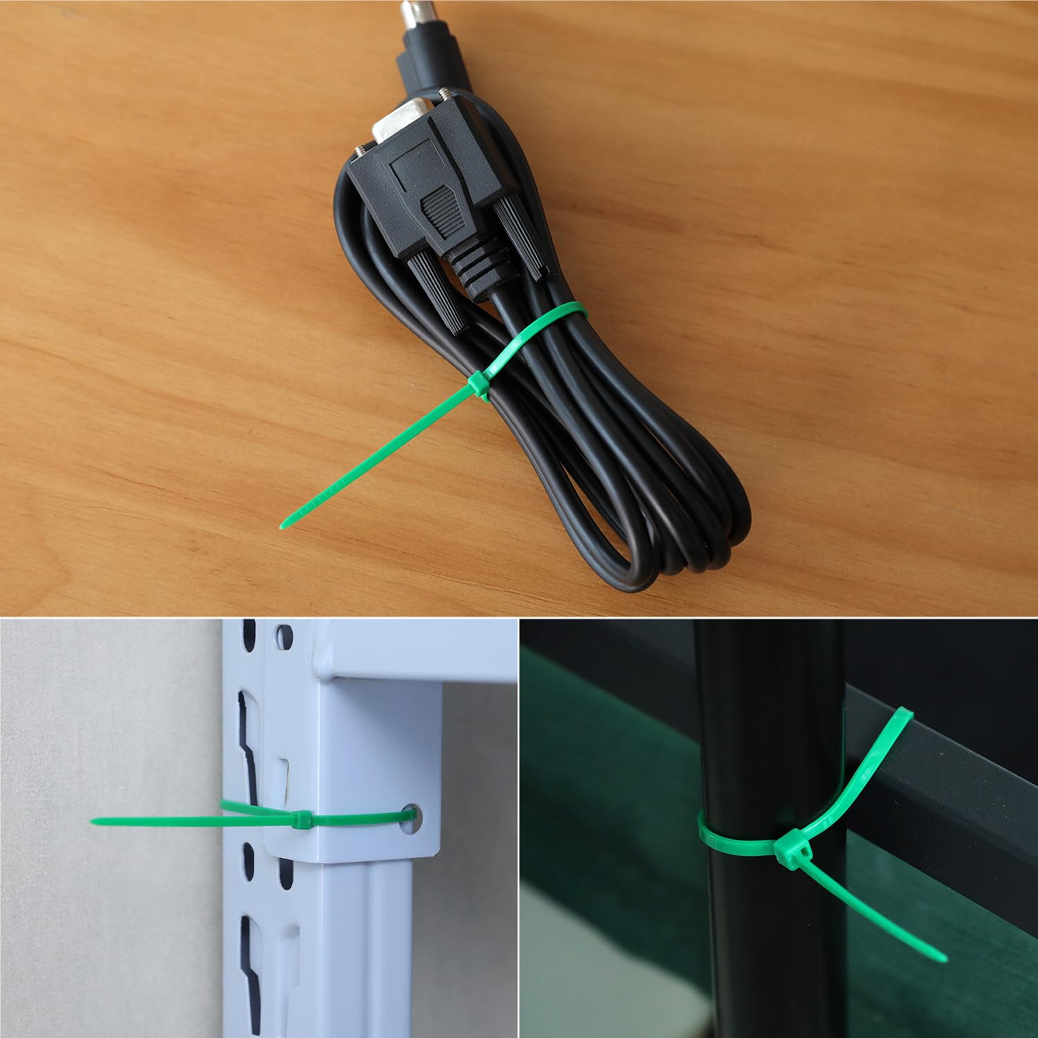 20,3 Cm Grüne Kabelbinder Aus Nylon - 100 Stück, Selbstsichernd, Ideal Für Garten Und Outdoor