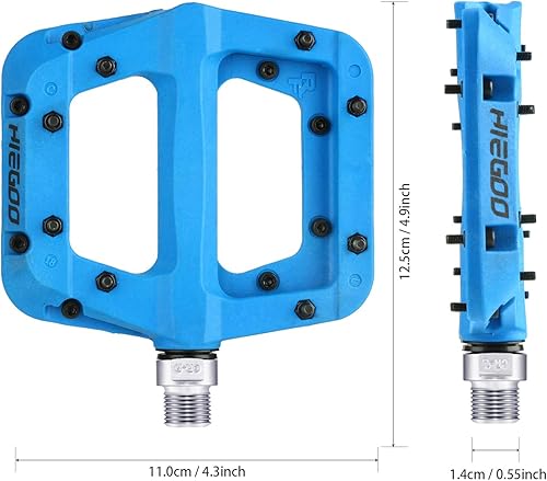 Miniatura 2 de Pedales de bicicleta de montaña Pedales planos de bicicleta de fibra de nailon resistentes antideslizantes para BMX MTB 916 pulgadas (azul)