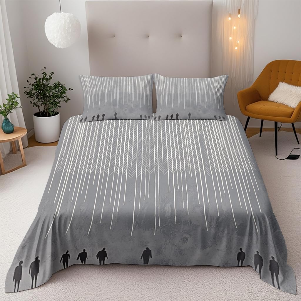 Microfibre 3D douce pour cette housse de couette 220x240 cm bicolore à fermeture