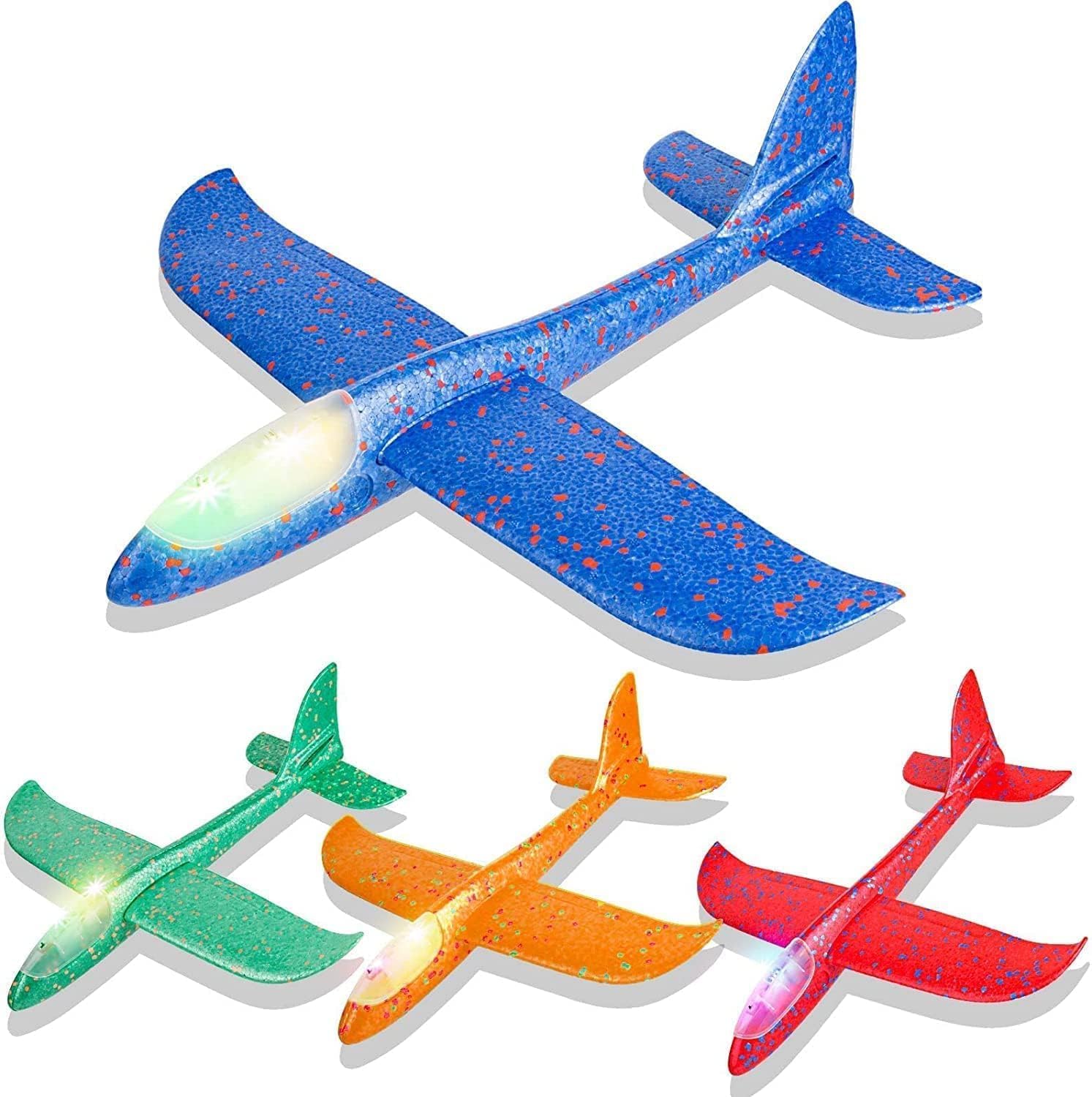 Kids LED Hand Throw Flying Glider Plane Toy | Foam Aeroplane Launcher with 2 Flight Modes (Glider & Loop) | Lightweight Outdoor Airplane Toy for Boys & Girls (Pack of 1, Multi Color)-image-31