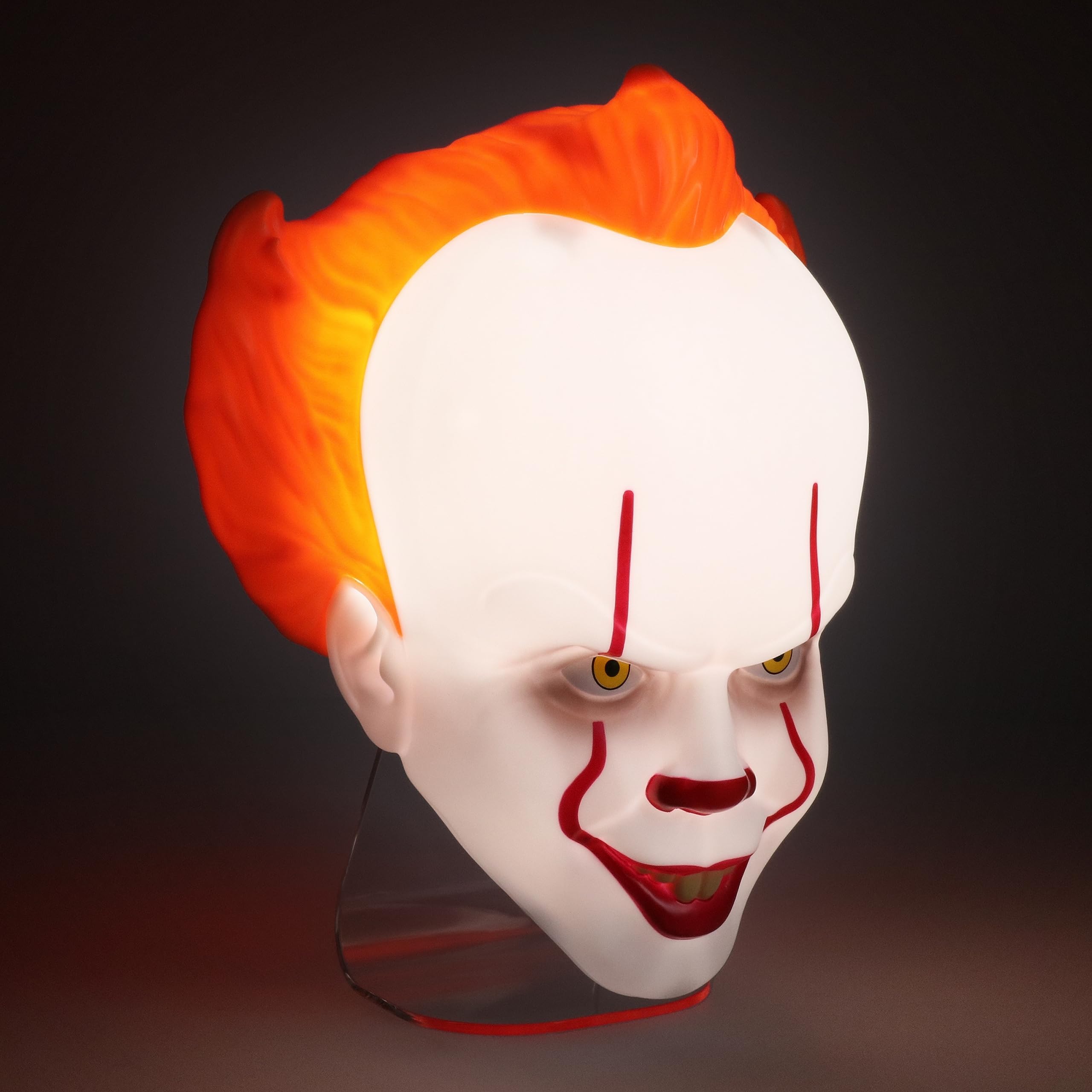 Paladone Pennywise lampka na maskę – oficjalnie licencjonowana lampa nastrojowa IT, możliwość montażu na ścianie lub wolnostojąca, straszna dekoracja na Halloween, prezent dla fanów horrorów, kabel