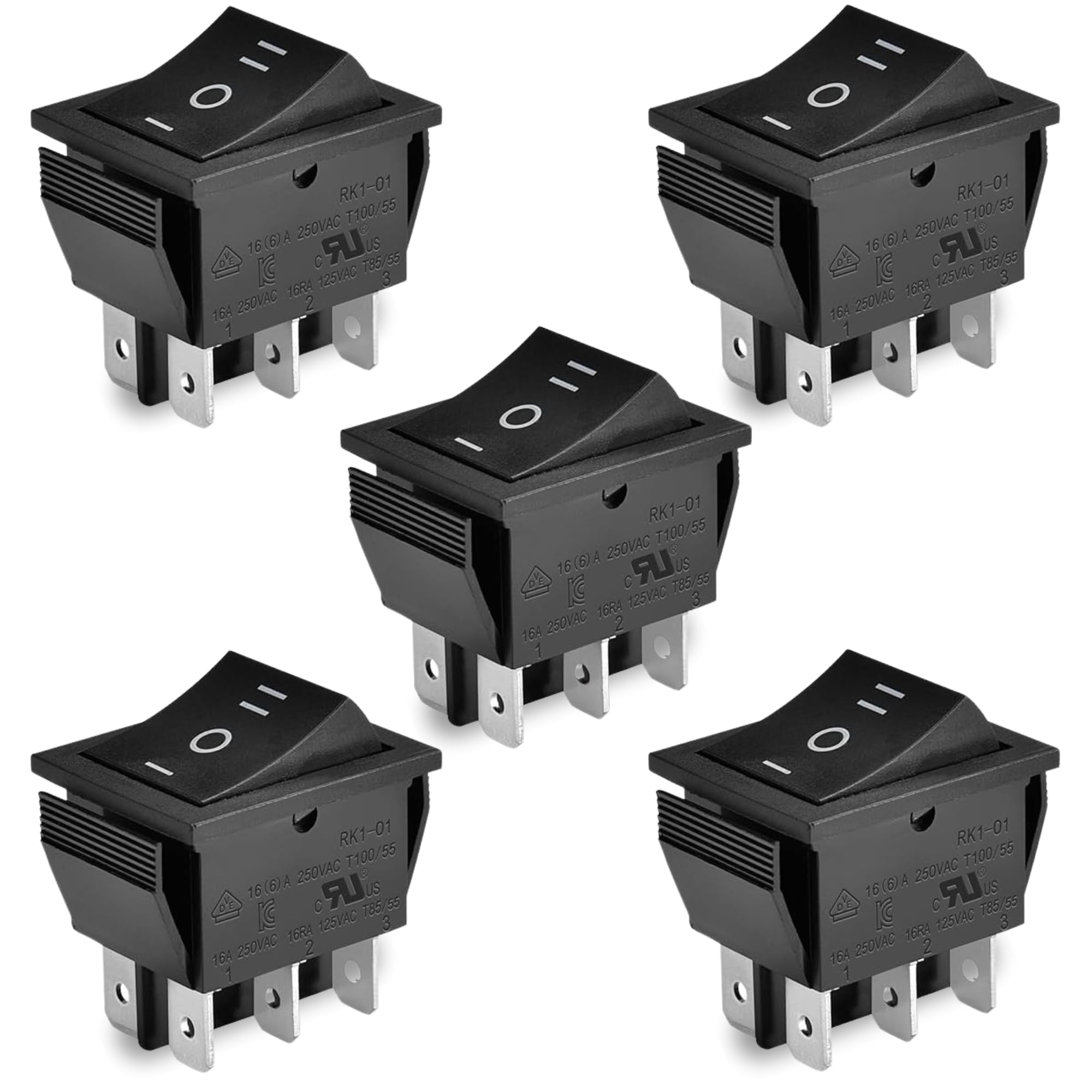 Interruptor Basculante DPDT ON/OFF/ON 6 pin, 5 Unidades - imagen 1