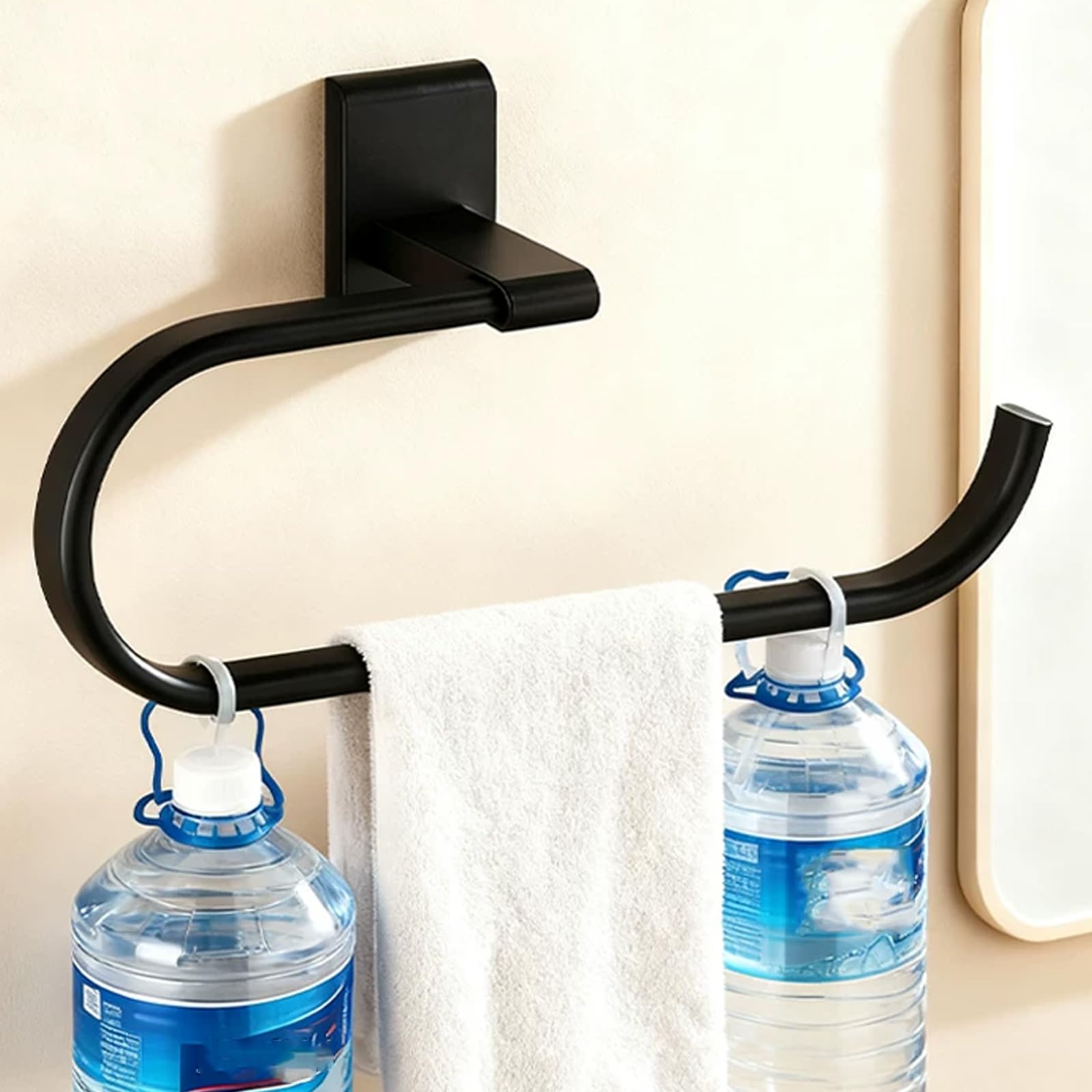 Gancho de pared para toallero, aluminio, diseño impermeable para uso en interiores y baños
