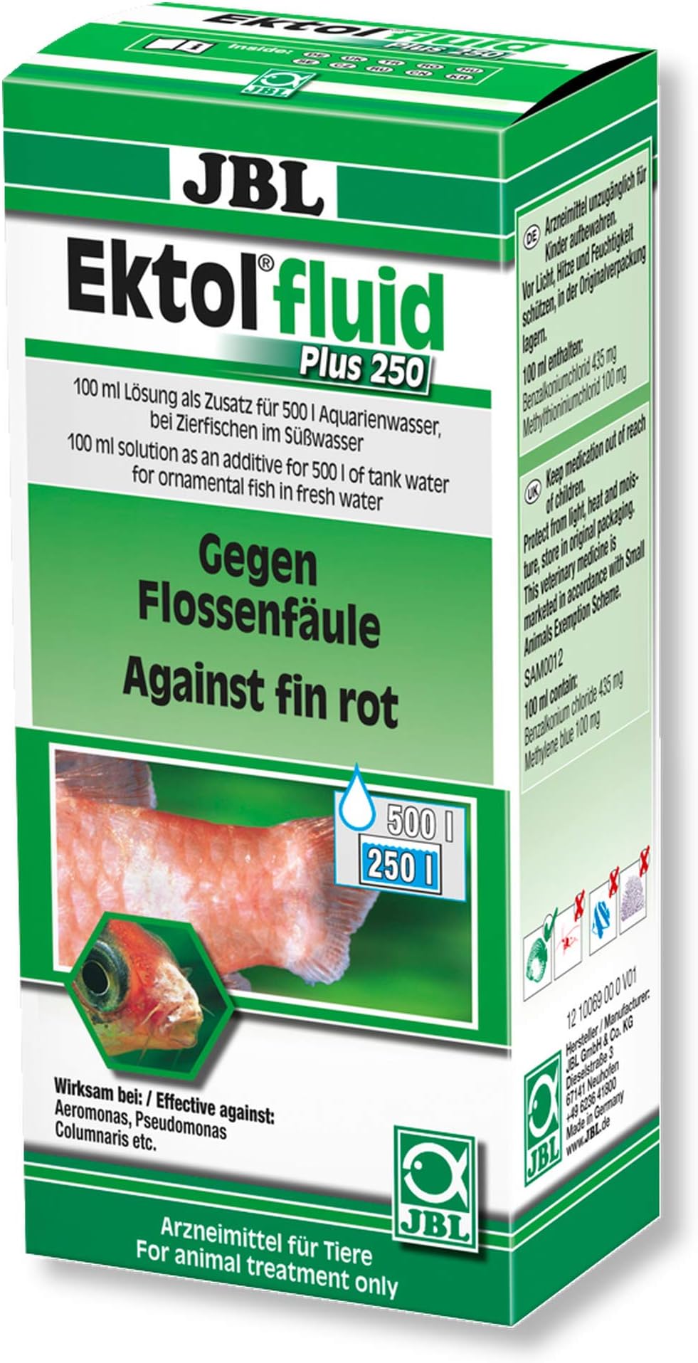 JBL Ektol fluid Plus 250 100 ml, Remedy for mouth and fin rot in aquarium fish for 250 l